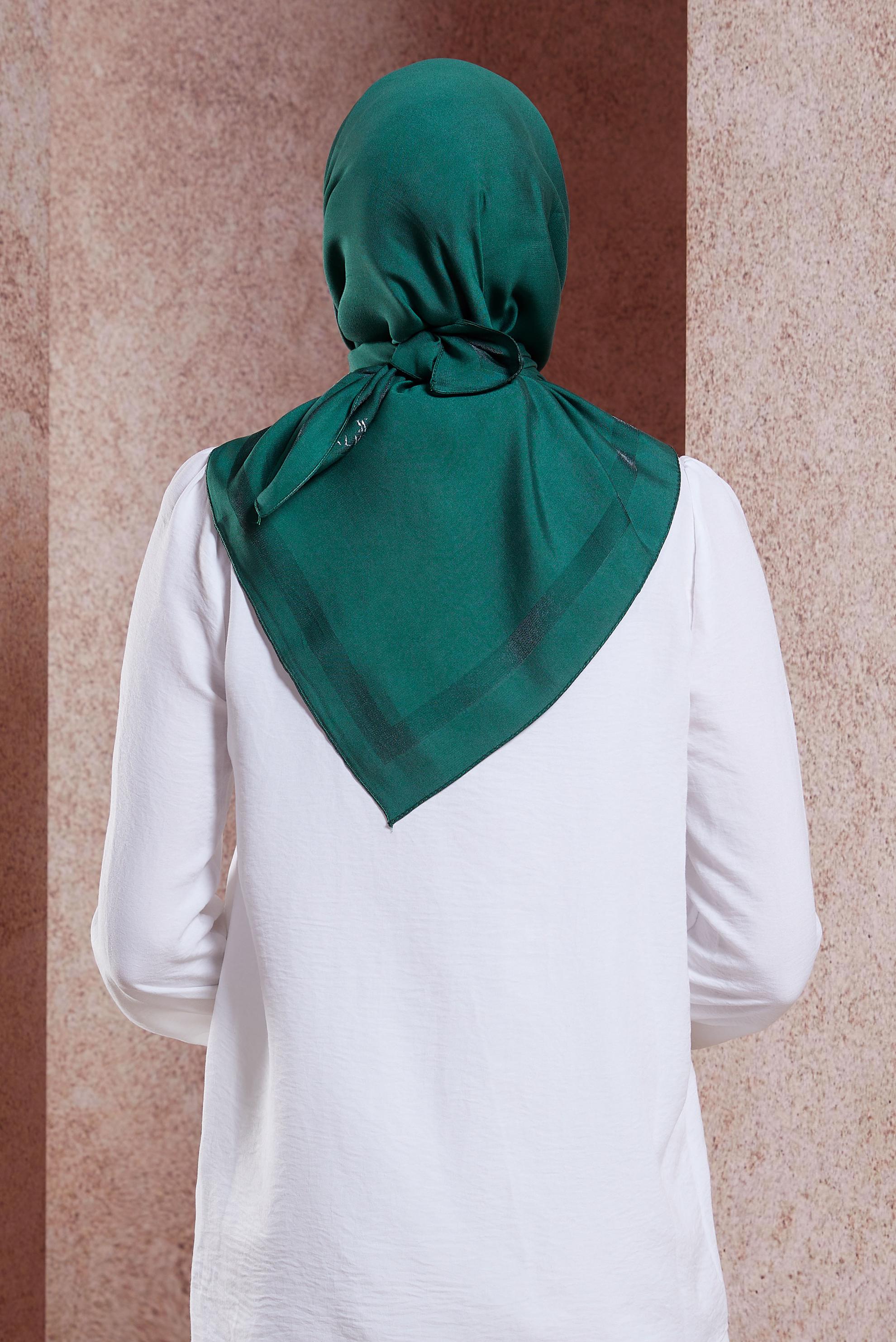 Tesettür giyim YEŞİL ALVİNA DÜZ EŞARP 9976