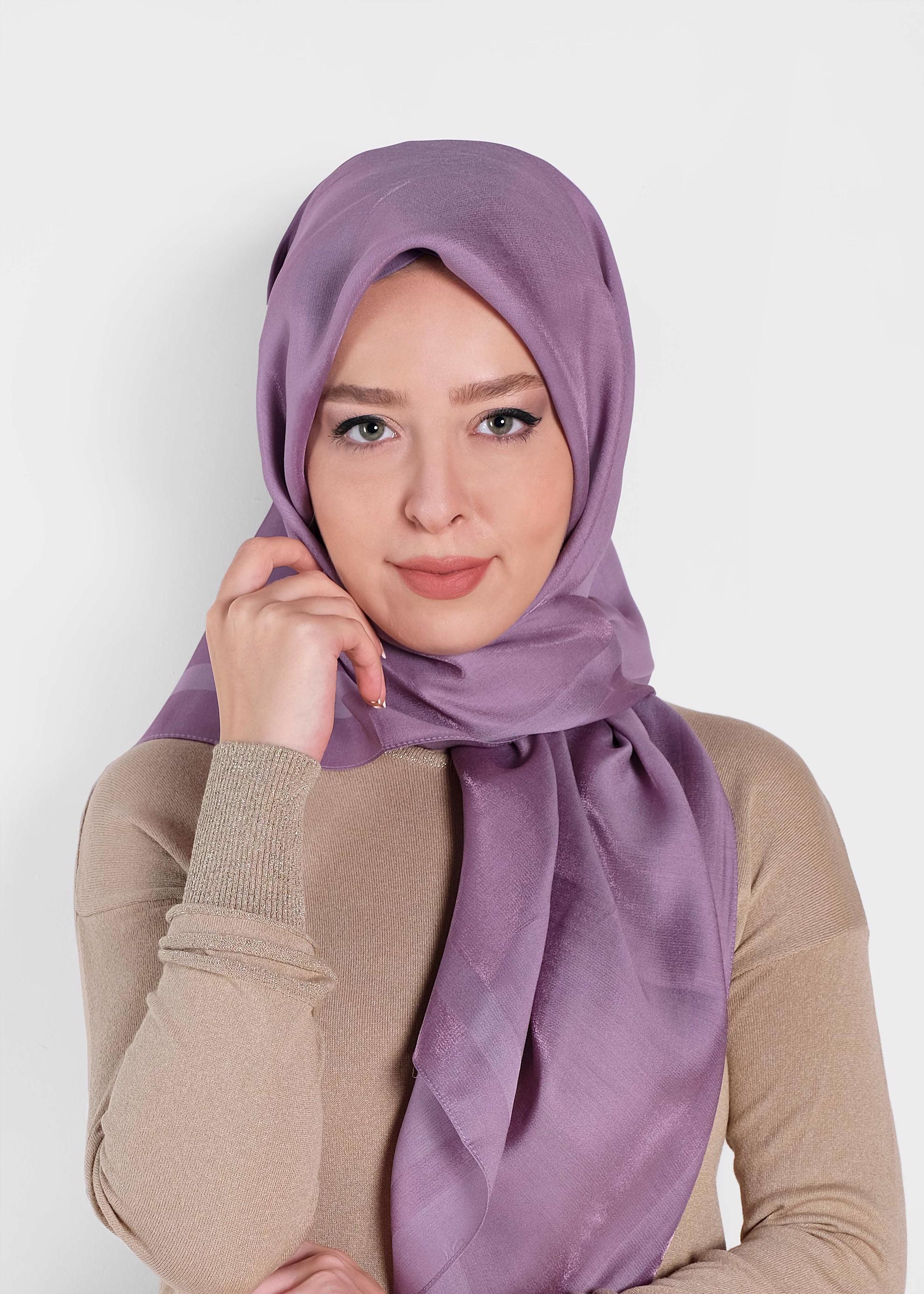 Tesettür giyim MOR ALVİNA DÜZ EŞARP 9976