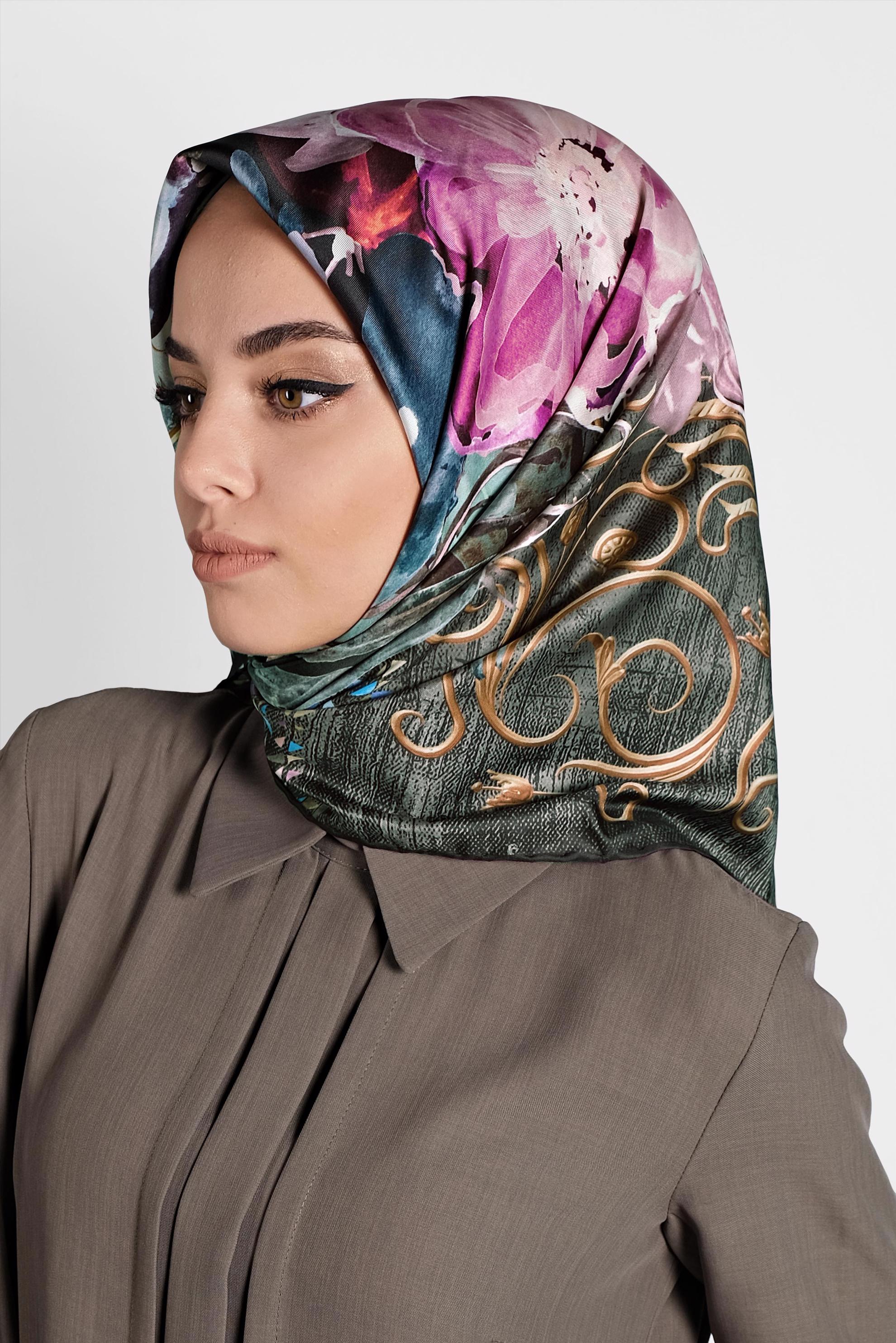 Tesettür giyim SİYAH 9985 ALVİNA DİJİTAL EŞARP