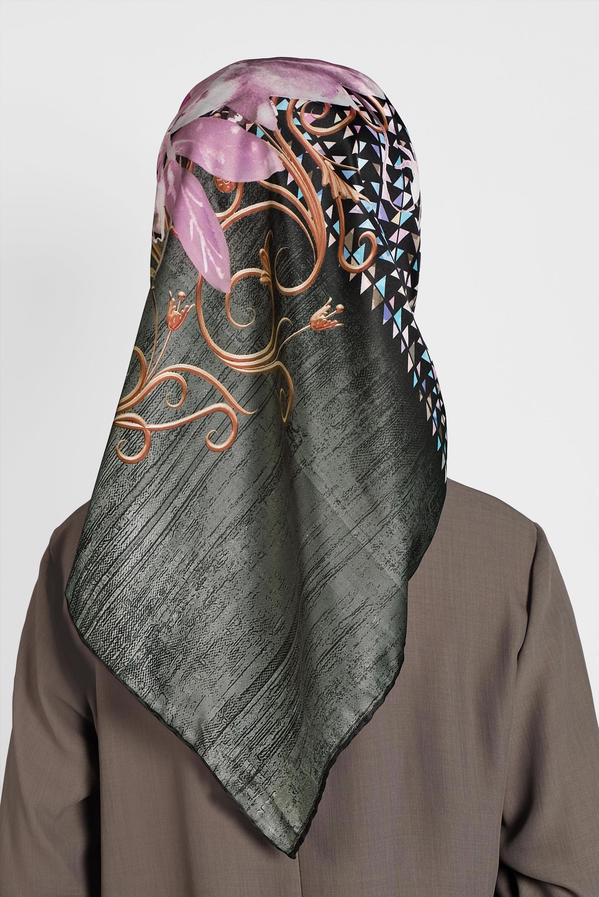 Tesettür giyim SİYAH 9985 ALVİNA DİJİTAL EŞARP