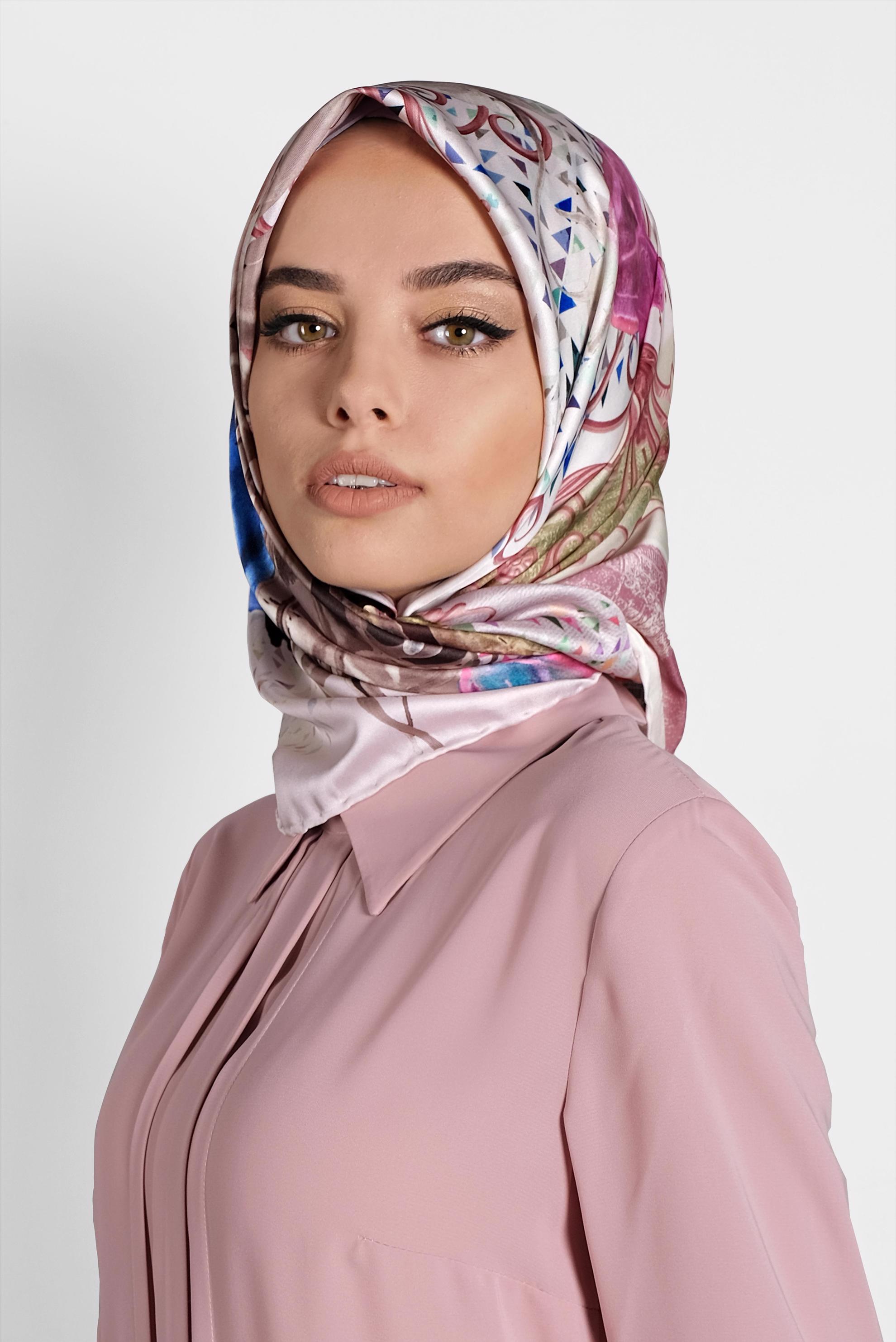 Tesettür giyim PUDRA 9985 ALVİNA DİJİTAL EŞARP