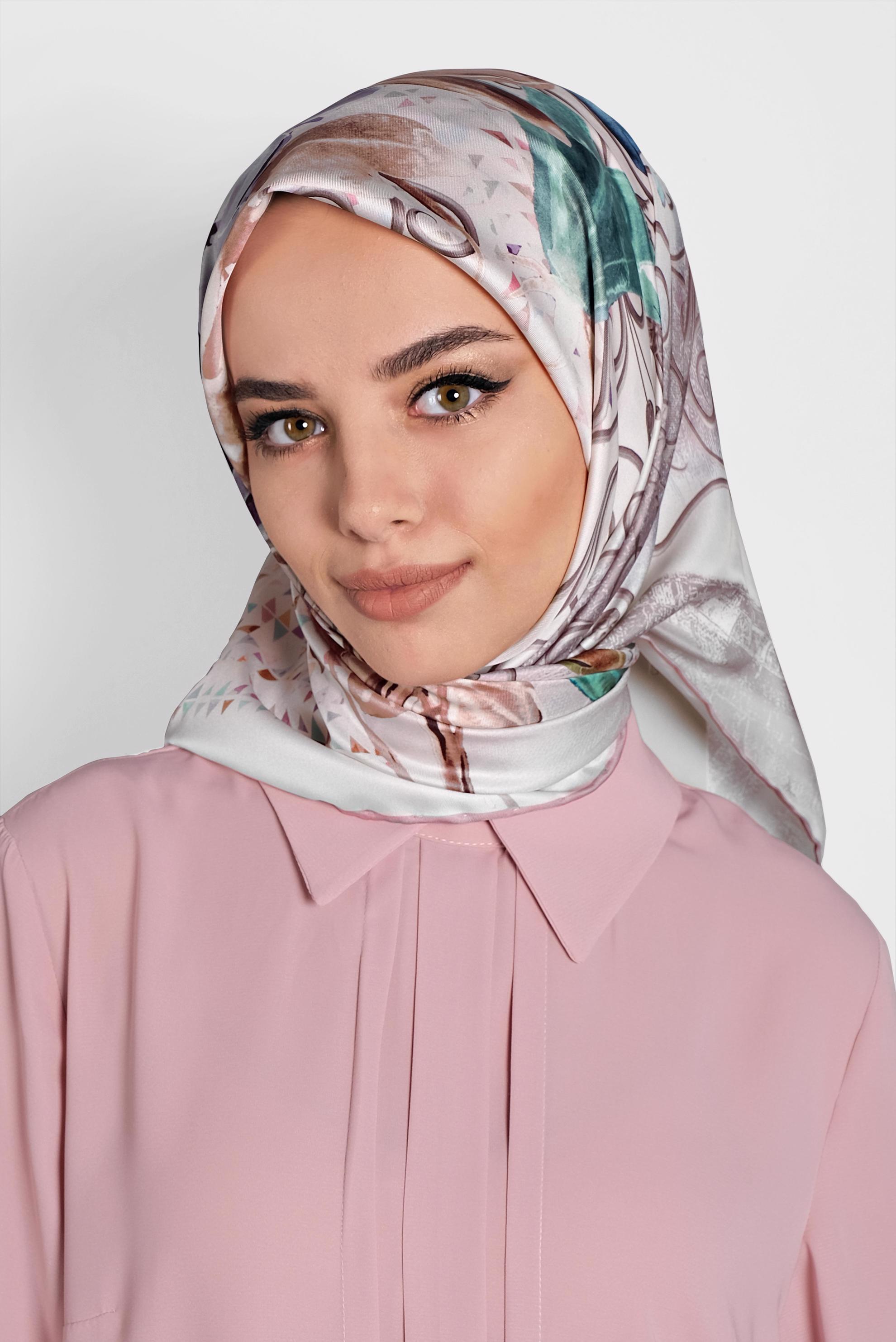 Tesettür giyim BEJ 9985 ALVİNA DİJİTAL EŞARP