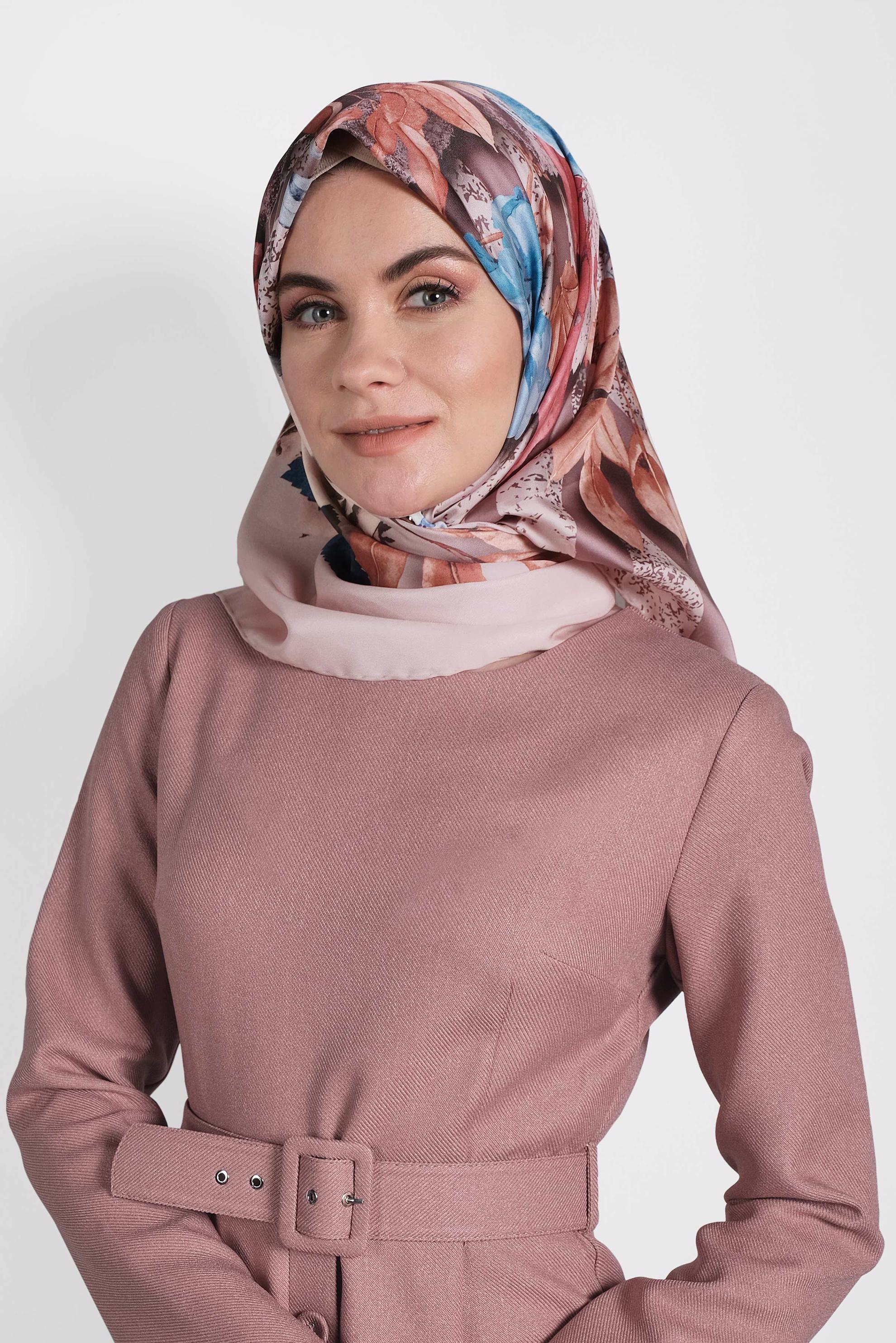 Tesettür giyim PUDRA 9986 ALVİNA DİJİTAL EŞARP