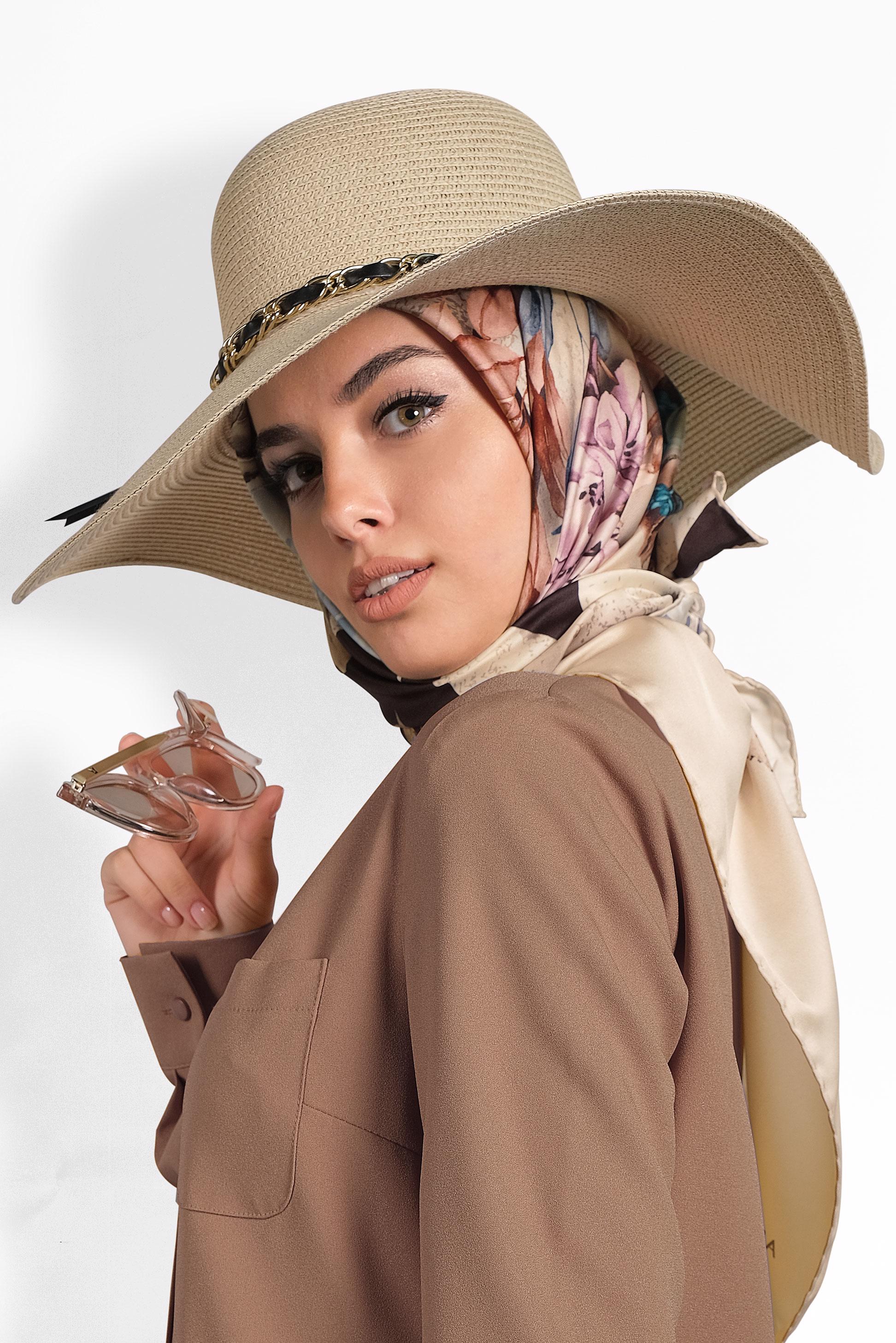 Tesettür giyim PUDRA 9986 ALVİNA DİJİTAL EŞARP