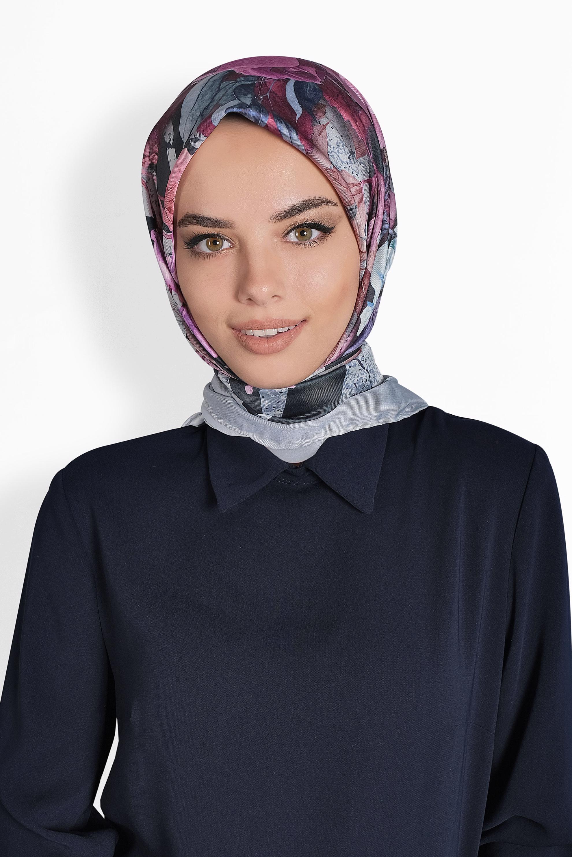 Tesettür giyim MAVİ 9986 ALVİNA DİJİTAL EŞARP