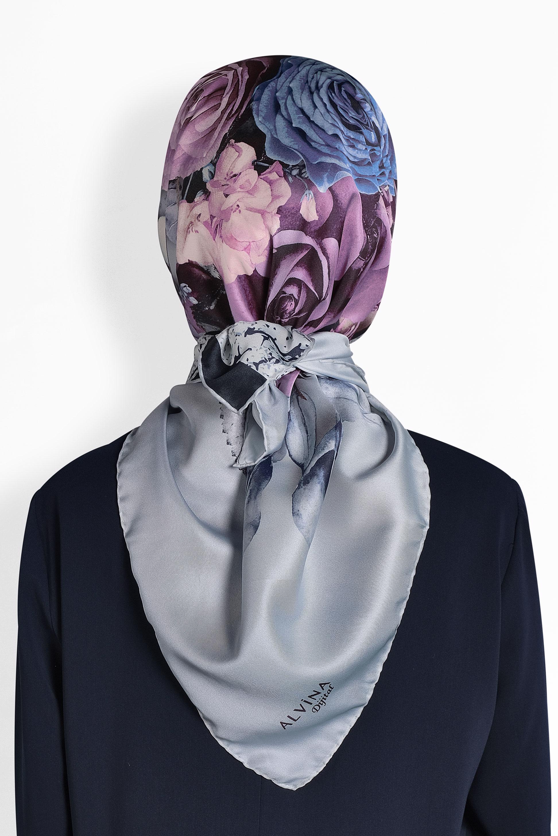 Tesettür giyim MAVİ 9986 ALVİNA DİJİTAL EŞARP