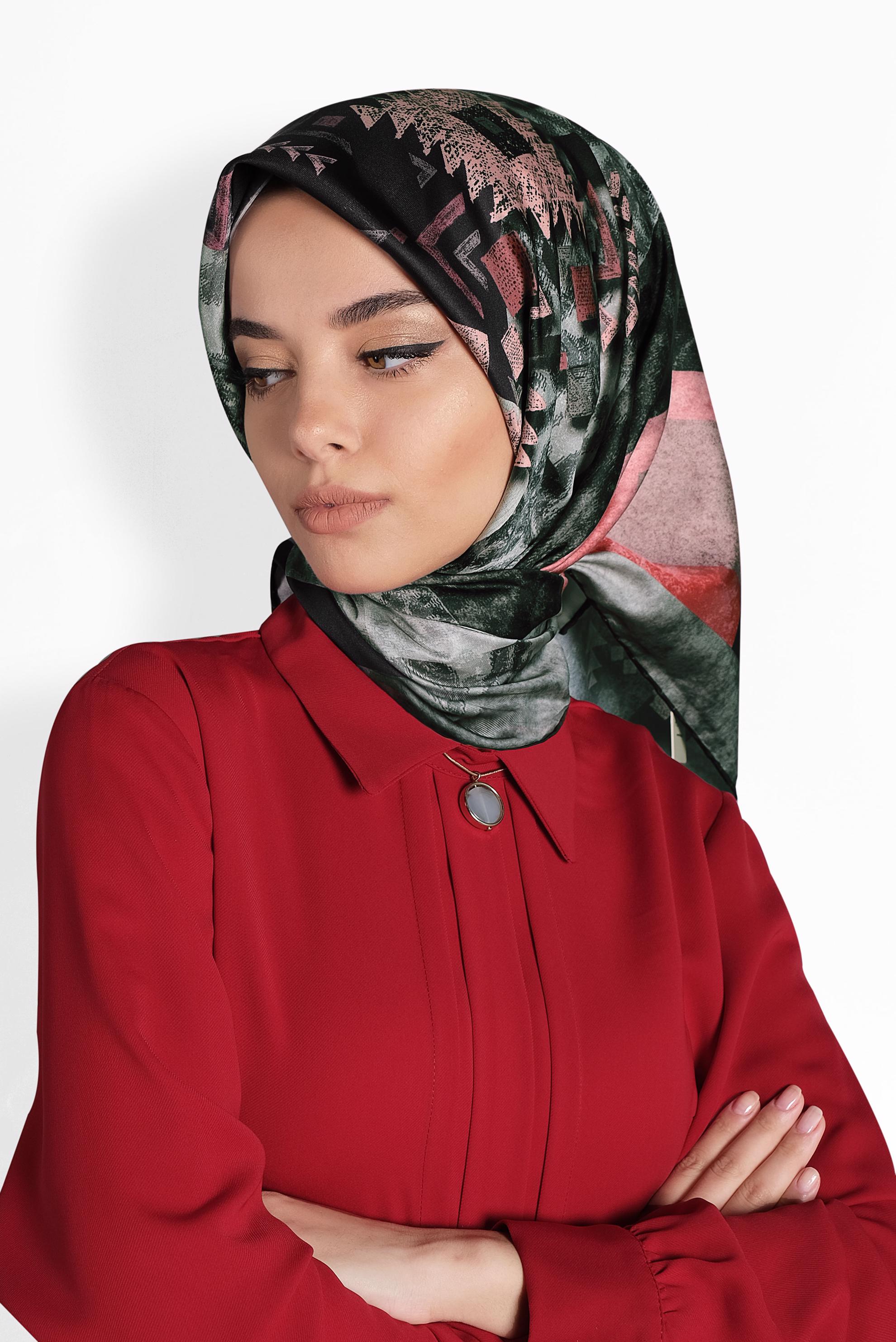 Tesettür giyim SİYAH 9987 ALVİNA DİJİTAL EŞARP