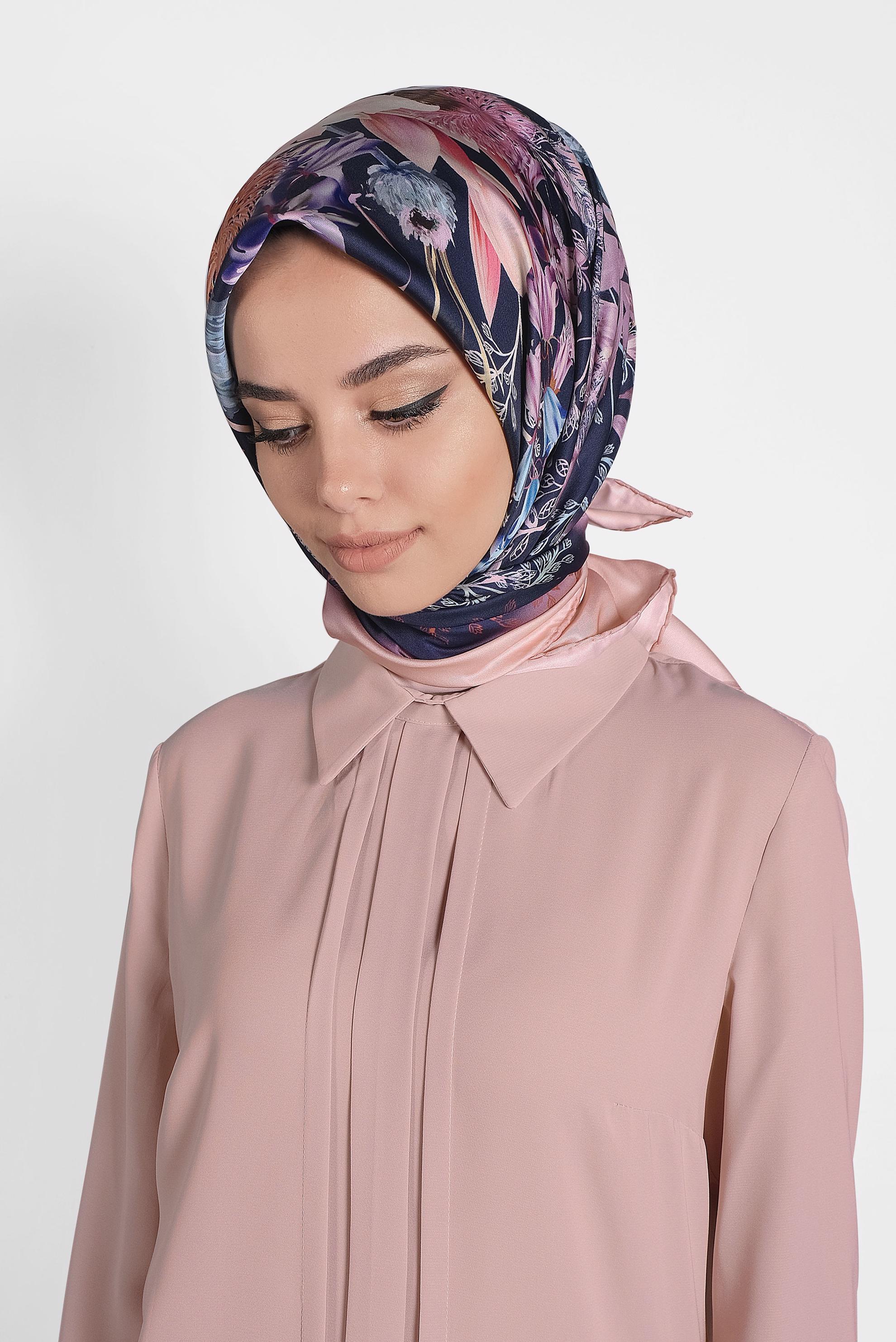 Tesettür giyim LACİVERT 9988 ALVİNA DİJİTAL EŞARP