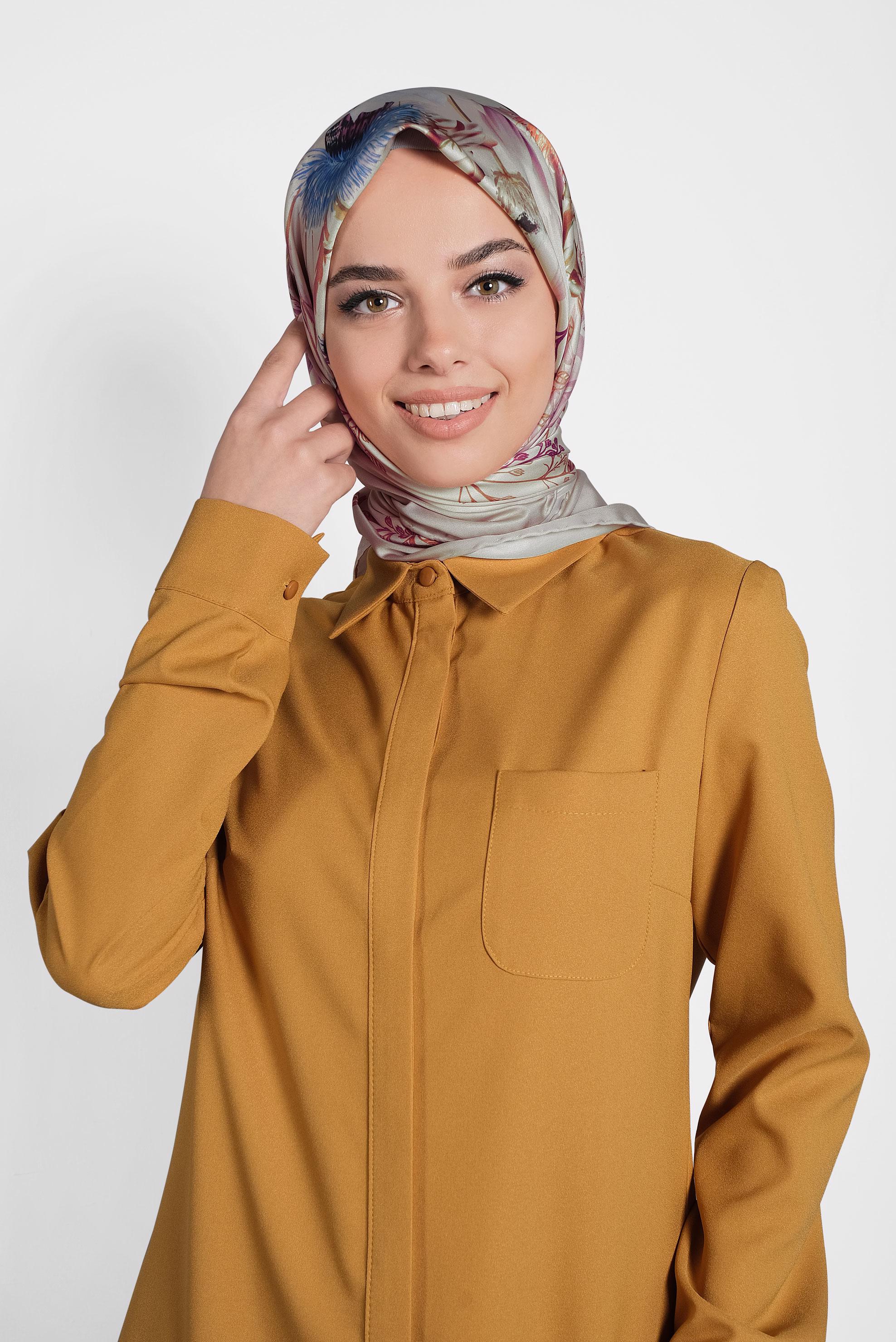 Tesettür giyim VİZON 9988 ALVİNA DİJİTAL EŞARP