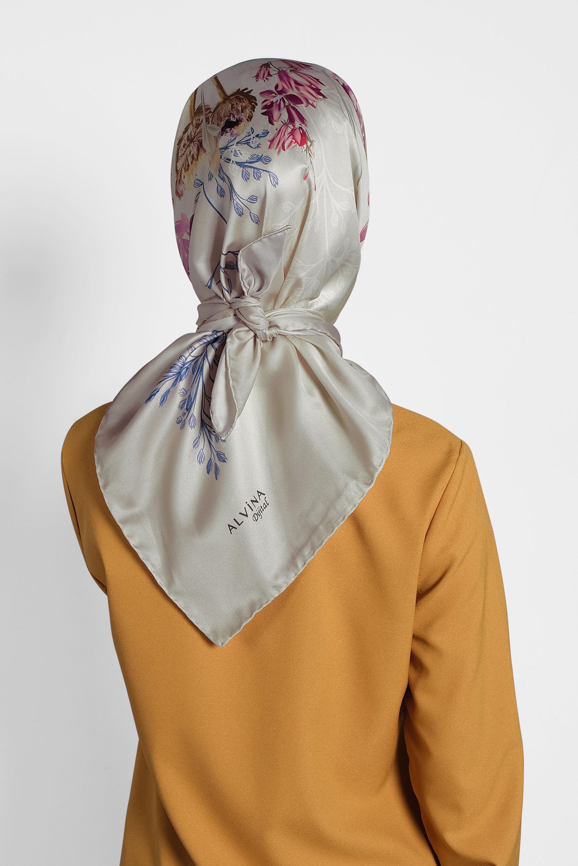 Tesettür giyim VİZON 9988 ALVİNA DİJİTAL EŞARP