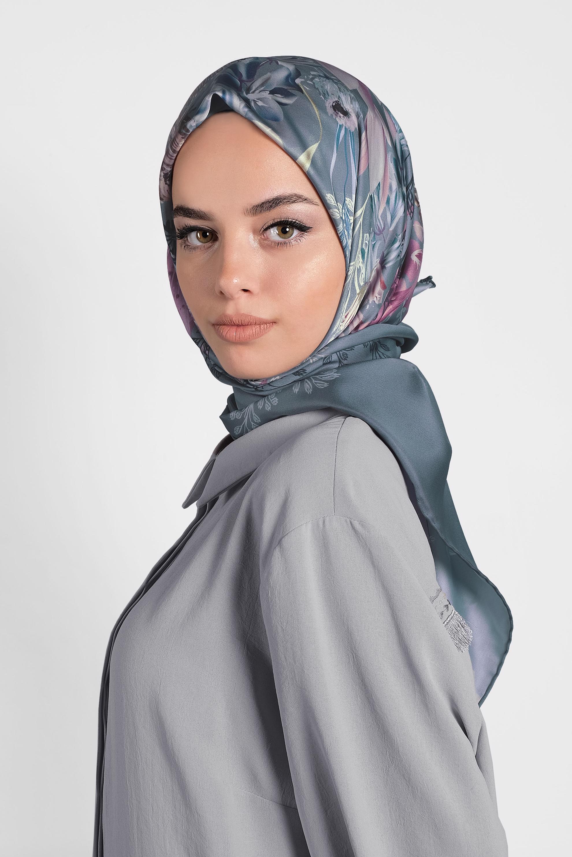 Tesettür giyim LACİVERT 9988 ALVİNA DİJİTAL EŞARP