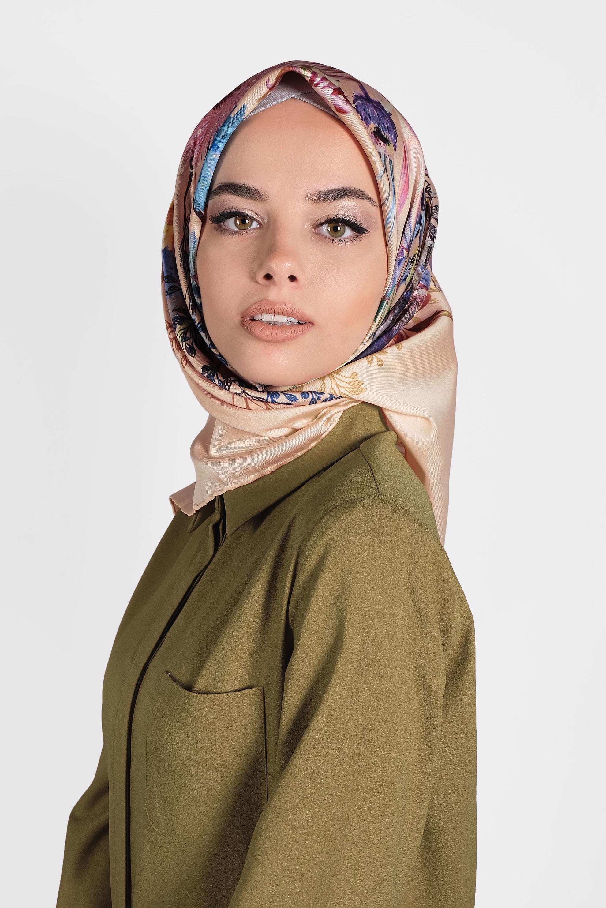 Tesettür giyim PUDRA 9988 ALVİNA DİJİTAL EŞARP