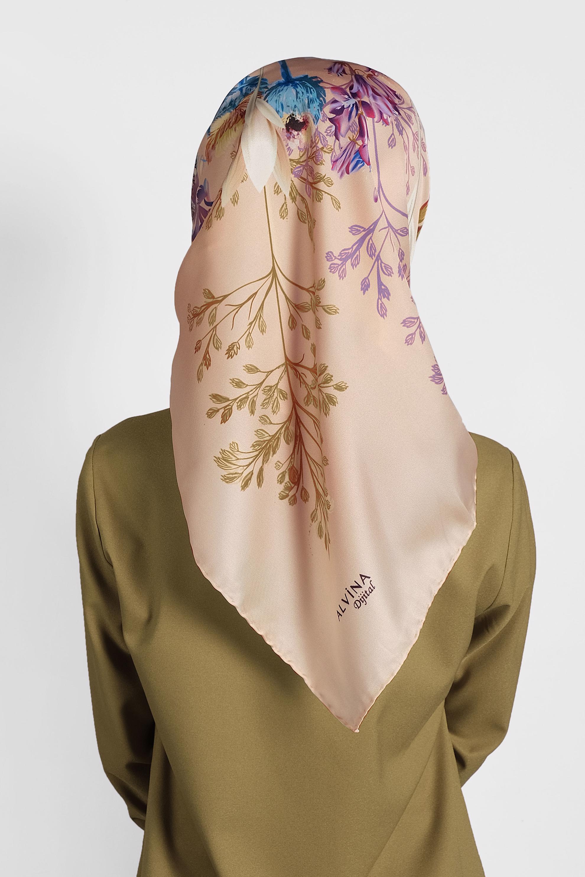 Tesettür giyim PUDRA 9988 ALVİNA DİJİTAL EŞARP