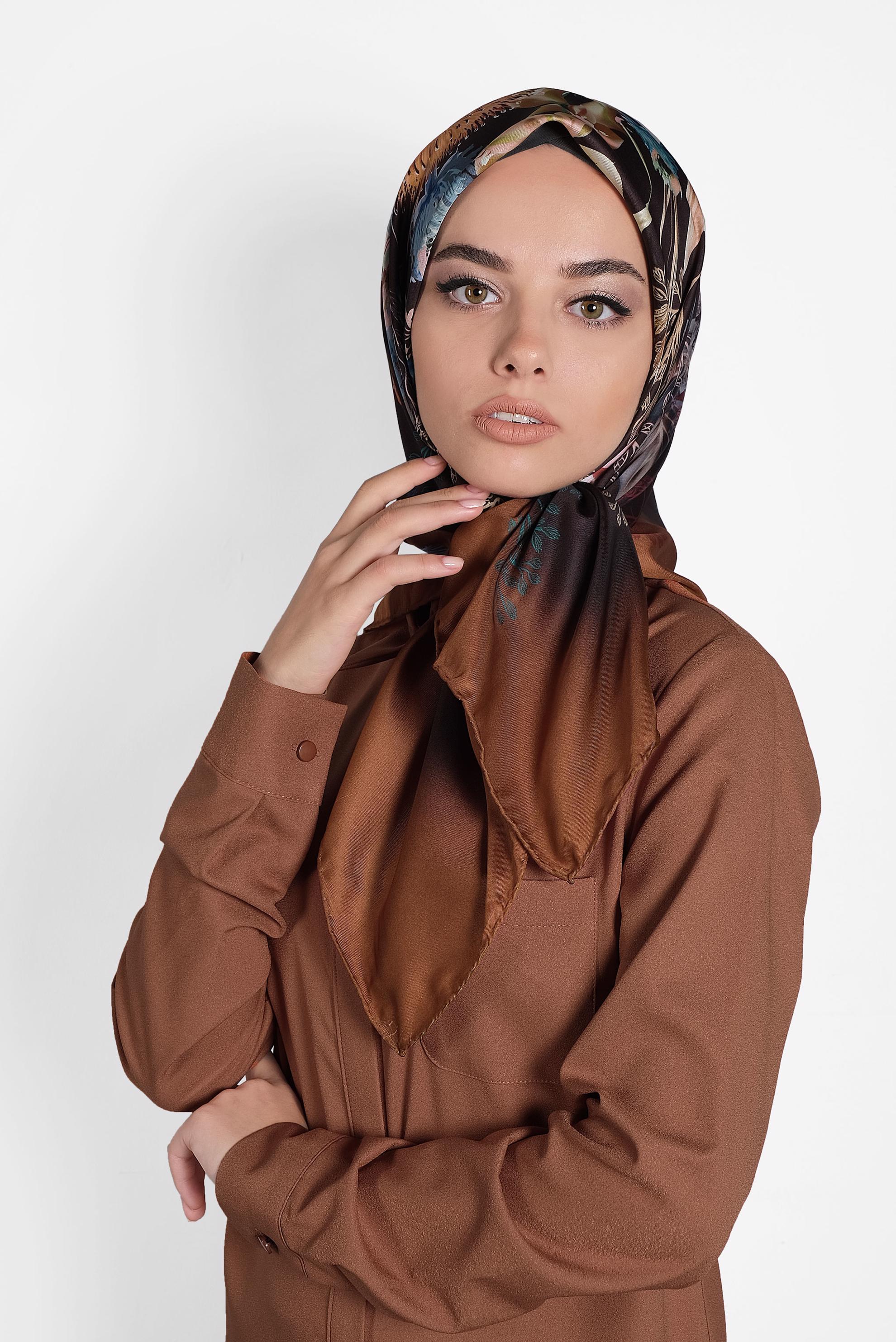 Tesettür giyim SİYAH 9988 ALVİNA DİJİTAL EŞARP