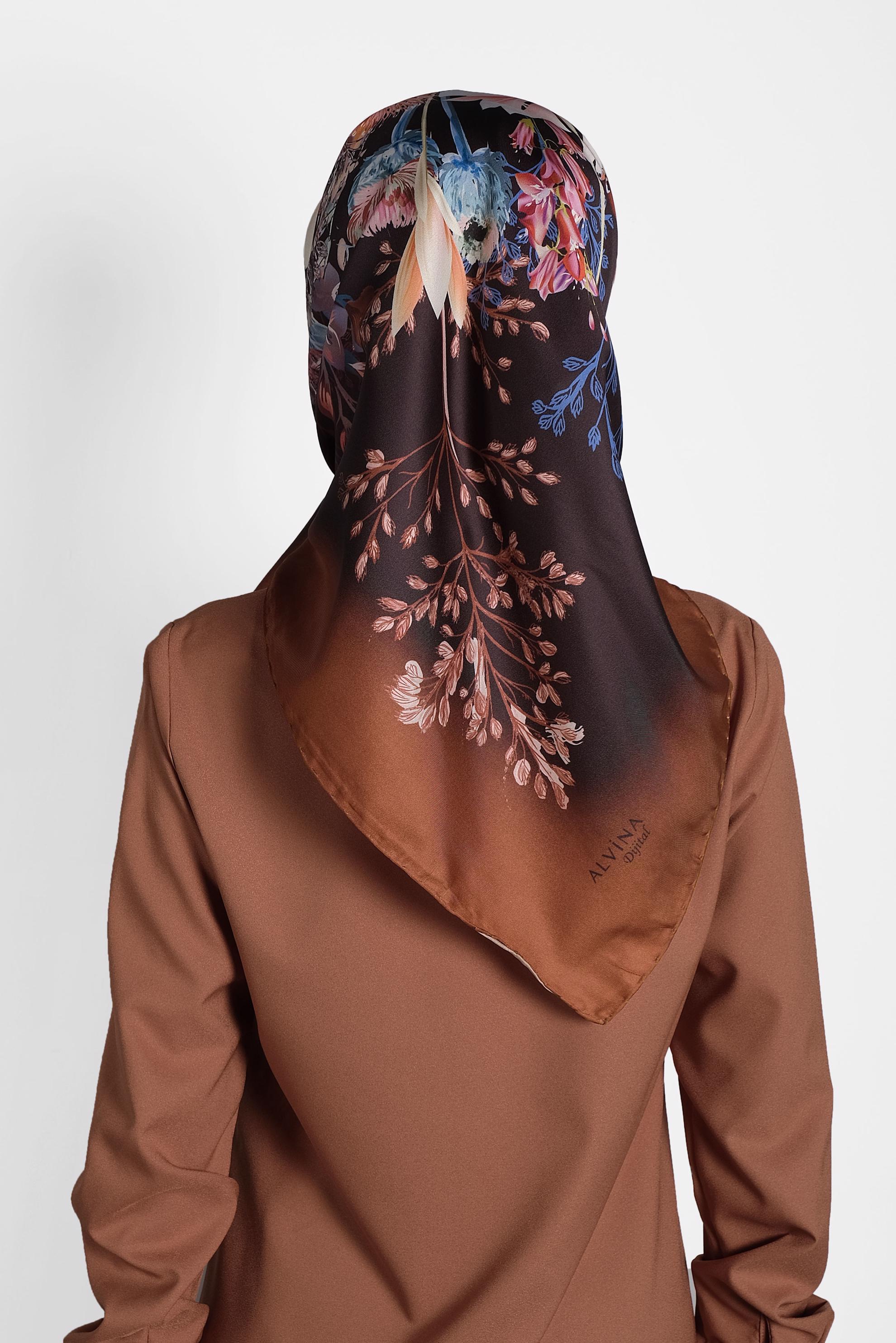 Tesettür giyim SİYAH 9988 ALVİNA DİJİTAL EŞARP