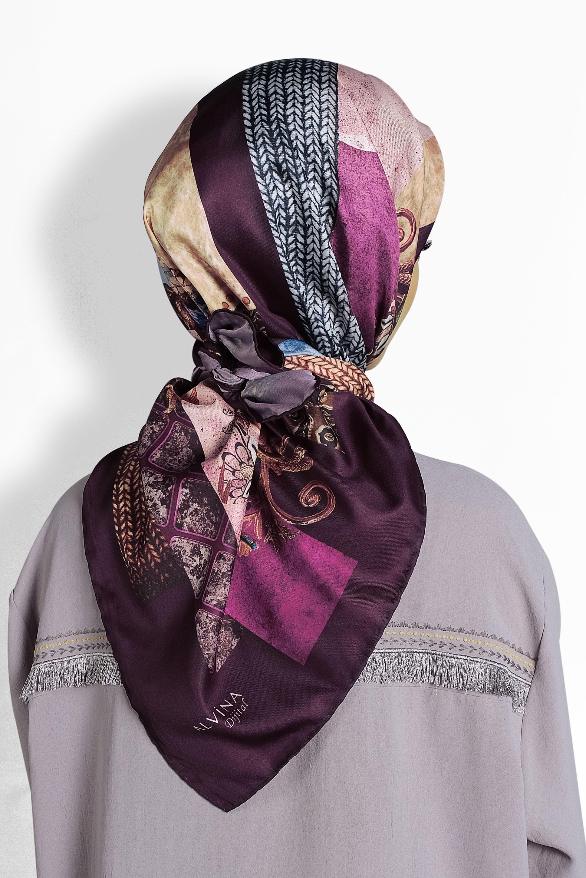 Tesettür giyim MÜRDÜM 9989 ALVİNA DİJİTAL EŞARP