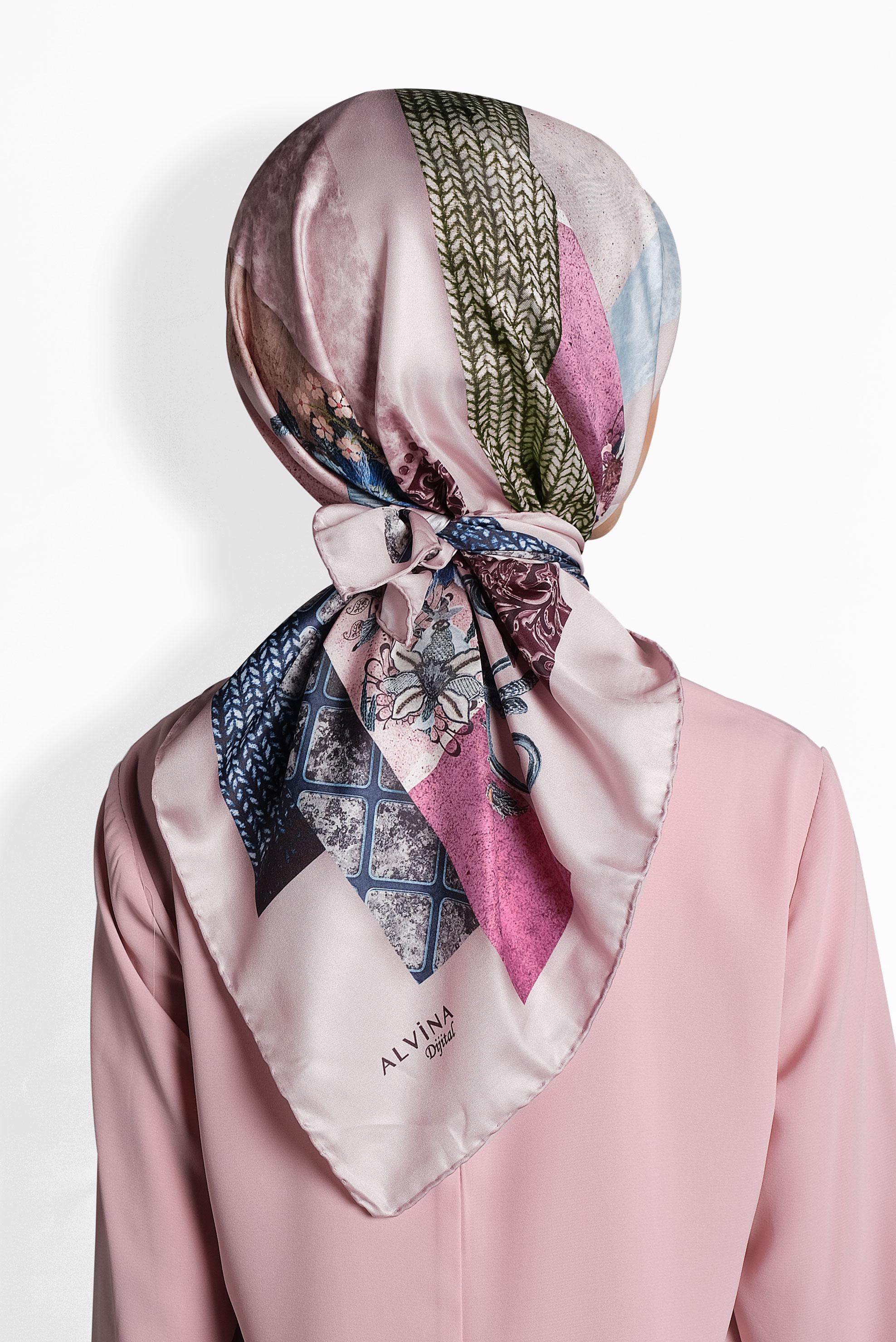 Tesettür giyim PUDRA 9989 ALVİNA DİJİTAL EŞARP