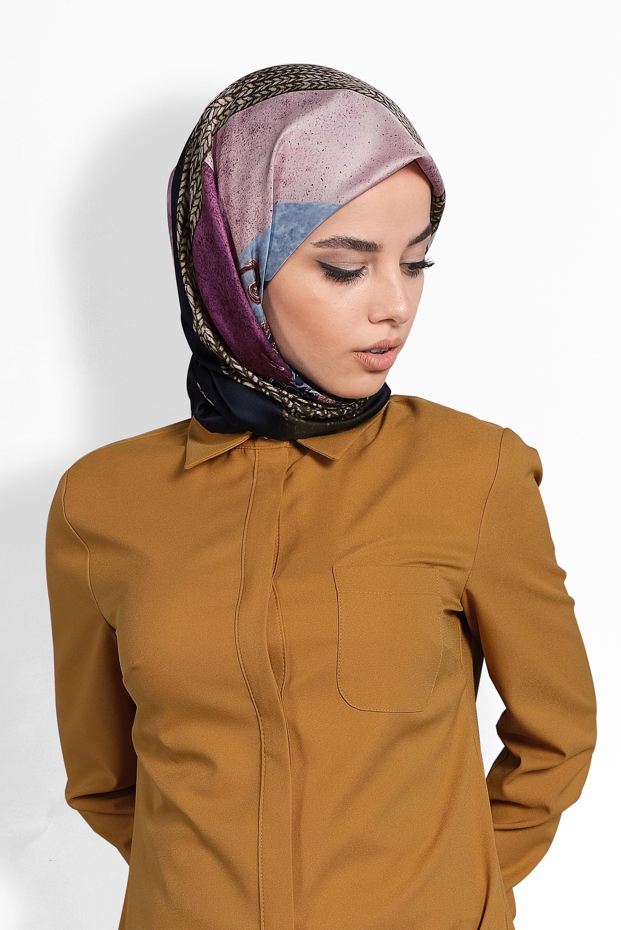 Tesettür giyim LACİVERT 9989 ALVİNA DİJİTAL EŞARP