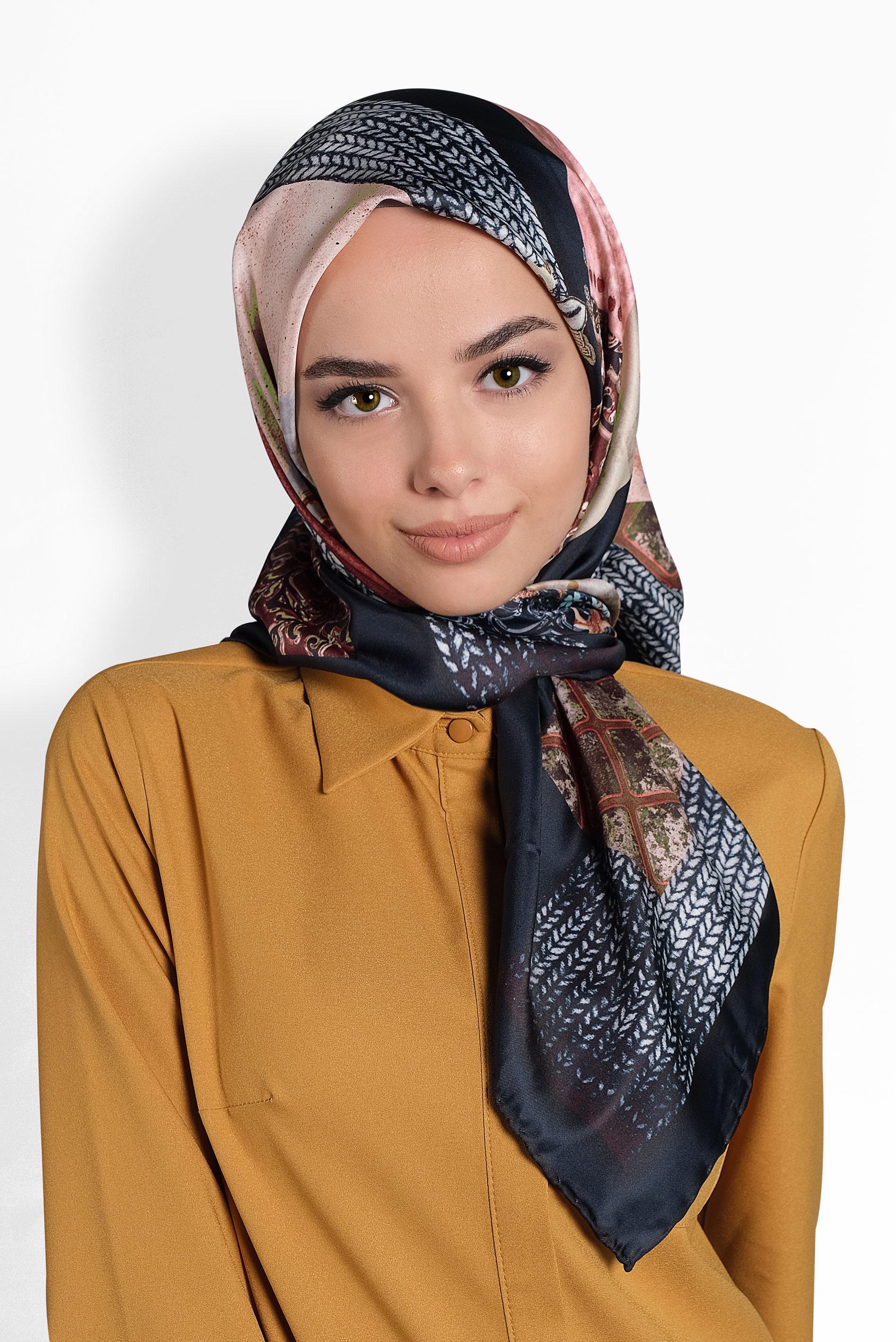 Tesettür giyim LACİVERT 9989 ALVİNA DİJİTAL EŞARP