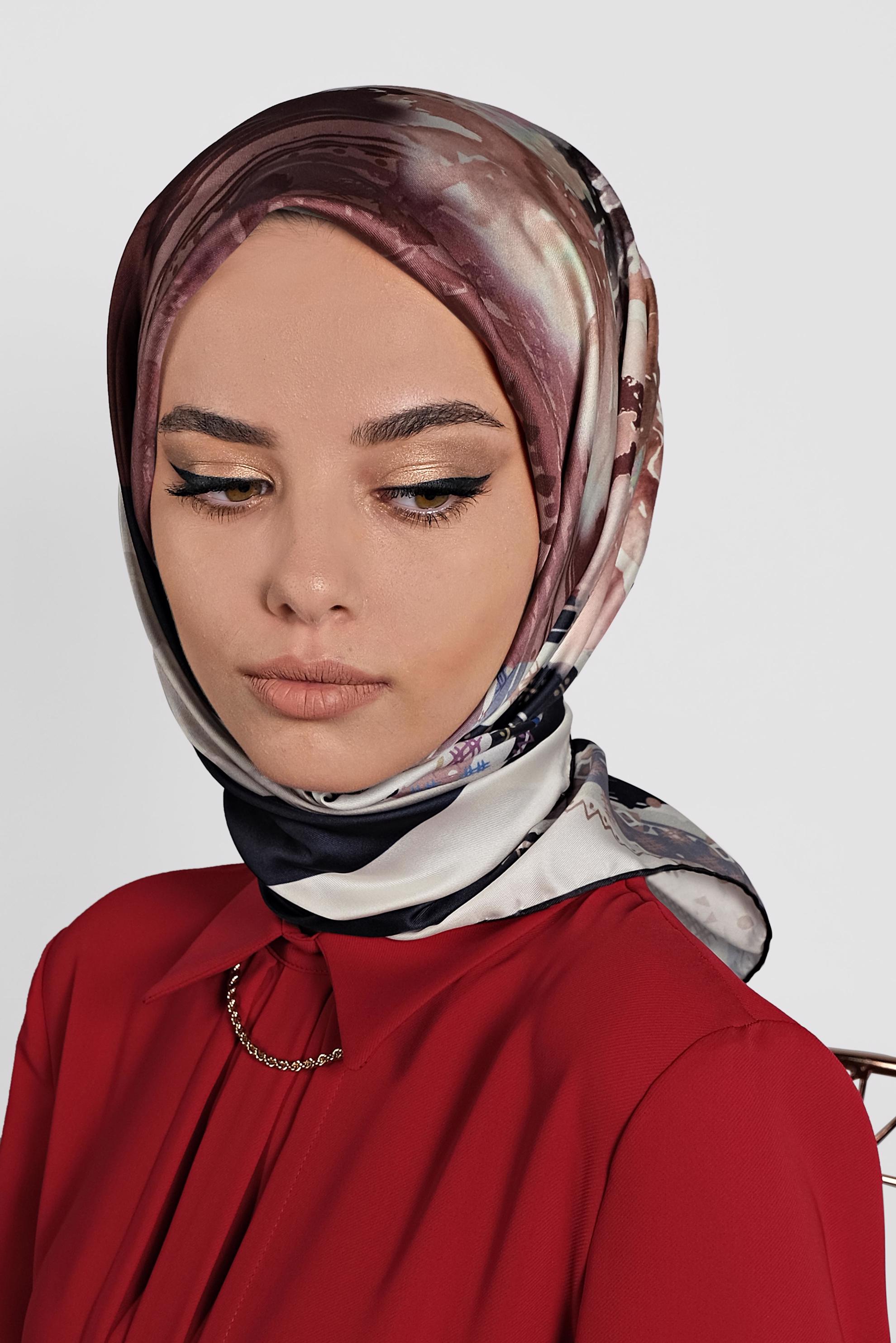 Tesettür giyim LACİVERT 9990 ALVİNA DİJİTAL EŞARP