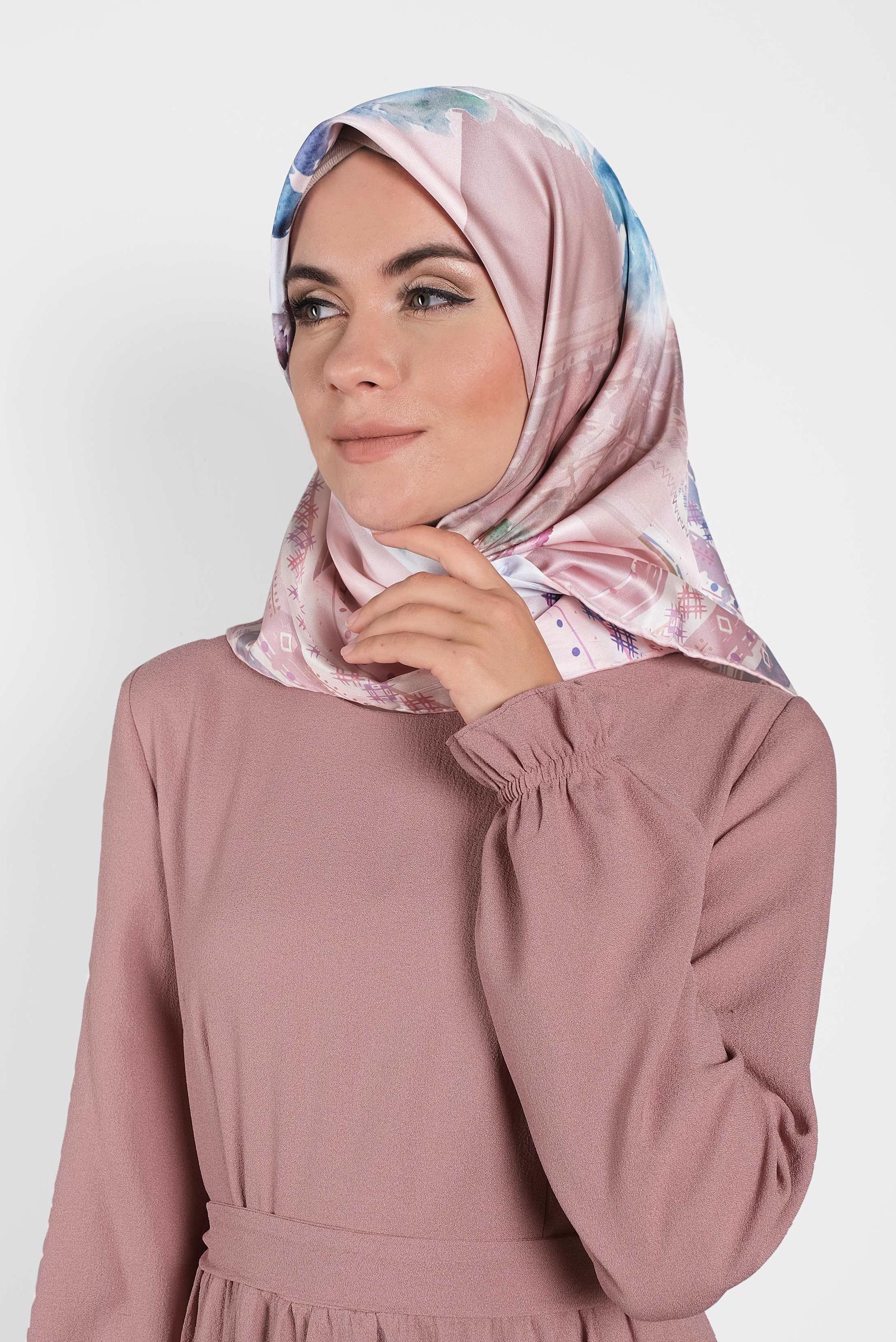 Tesettür giyim PUDRA 9990 ALVİNA DİJİTAL EŞARP