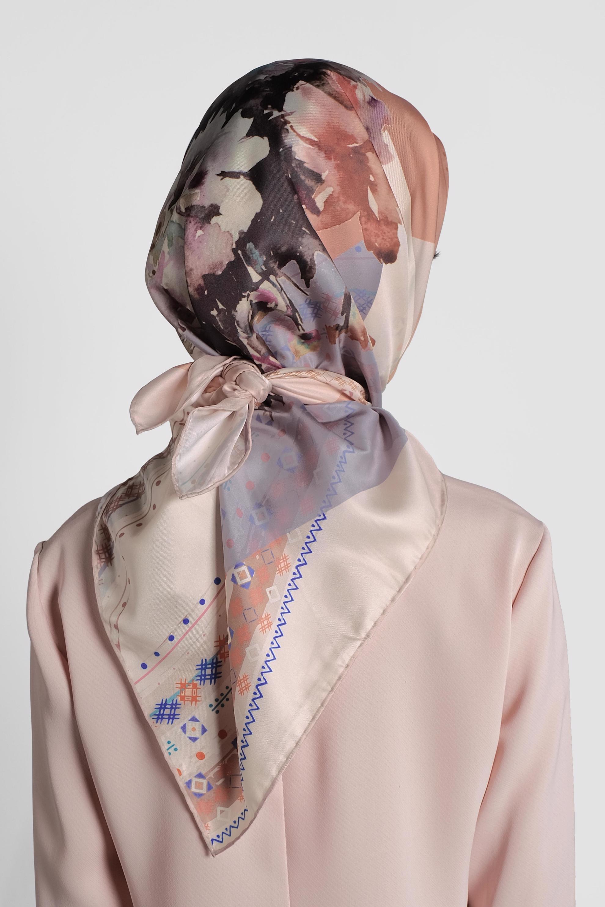 Tesettür giyim PUDRA 9990 ALVİNA DİJİTAL EŞARP