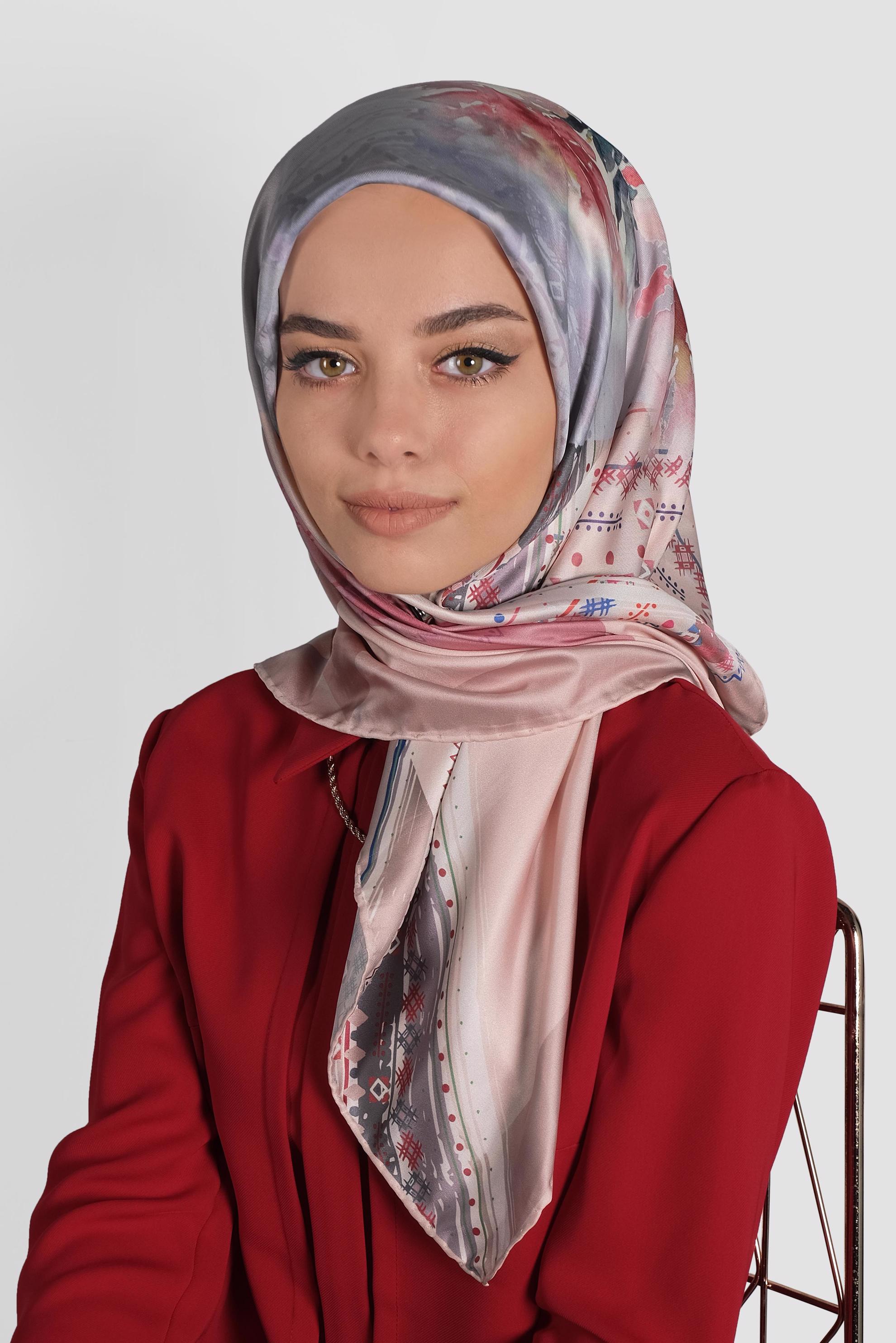 Tesettür giyim PUDRA 9990 ALVİNA DİJİTAL EŞARP