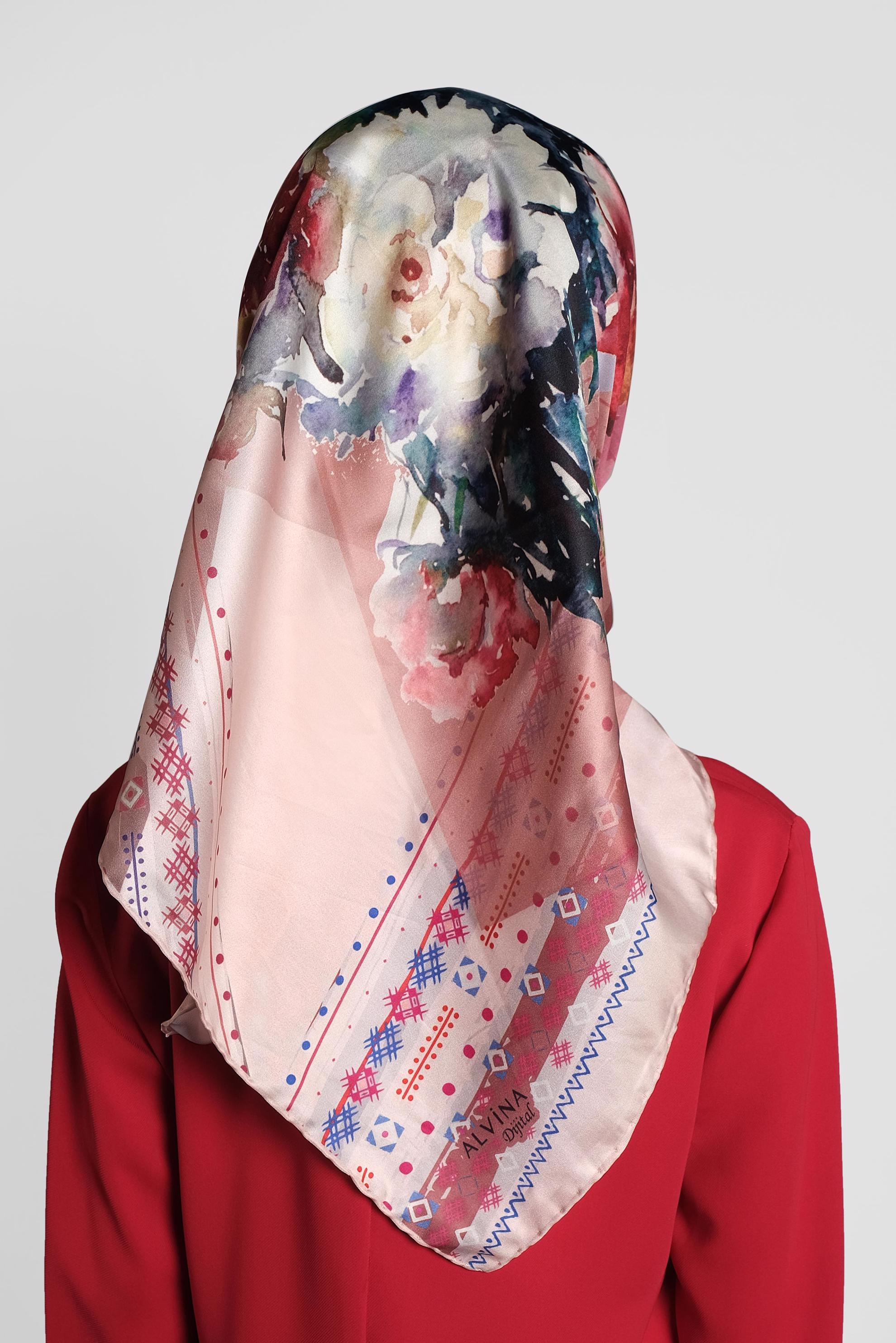 Tesettür giyim PUDRA 9990 ALVİNA DİJİTAL EŞARP