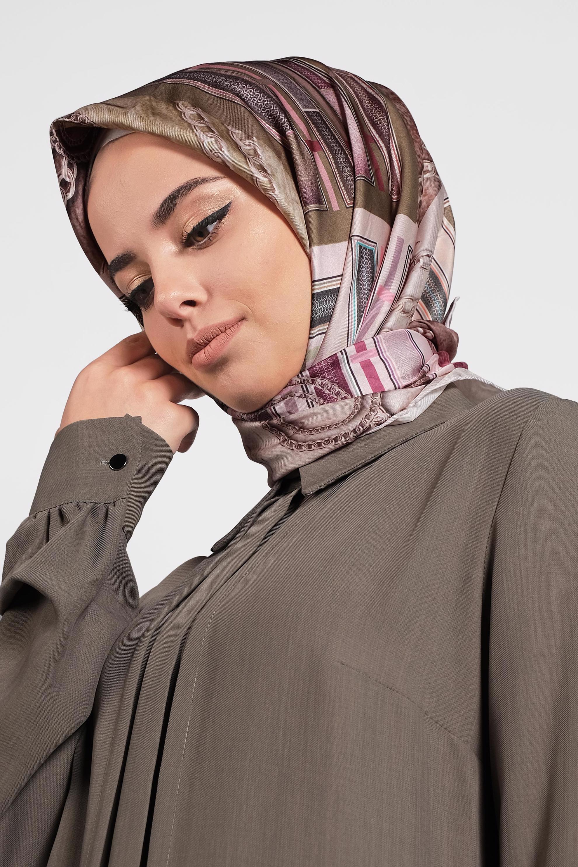 Tesettür giyim BEJ 9991 ALVİNA DİJİTAL EŞARP