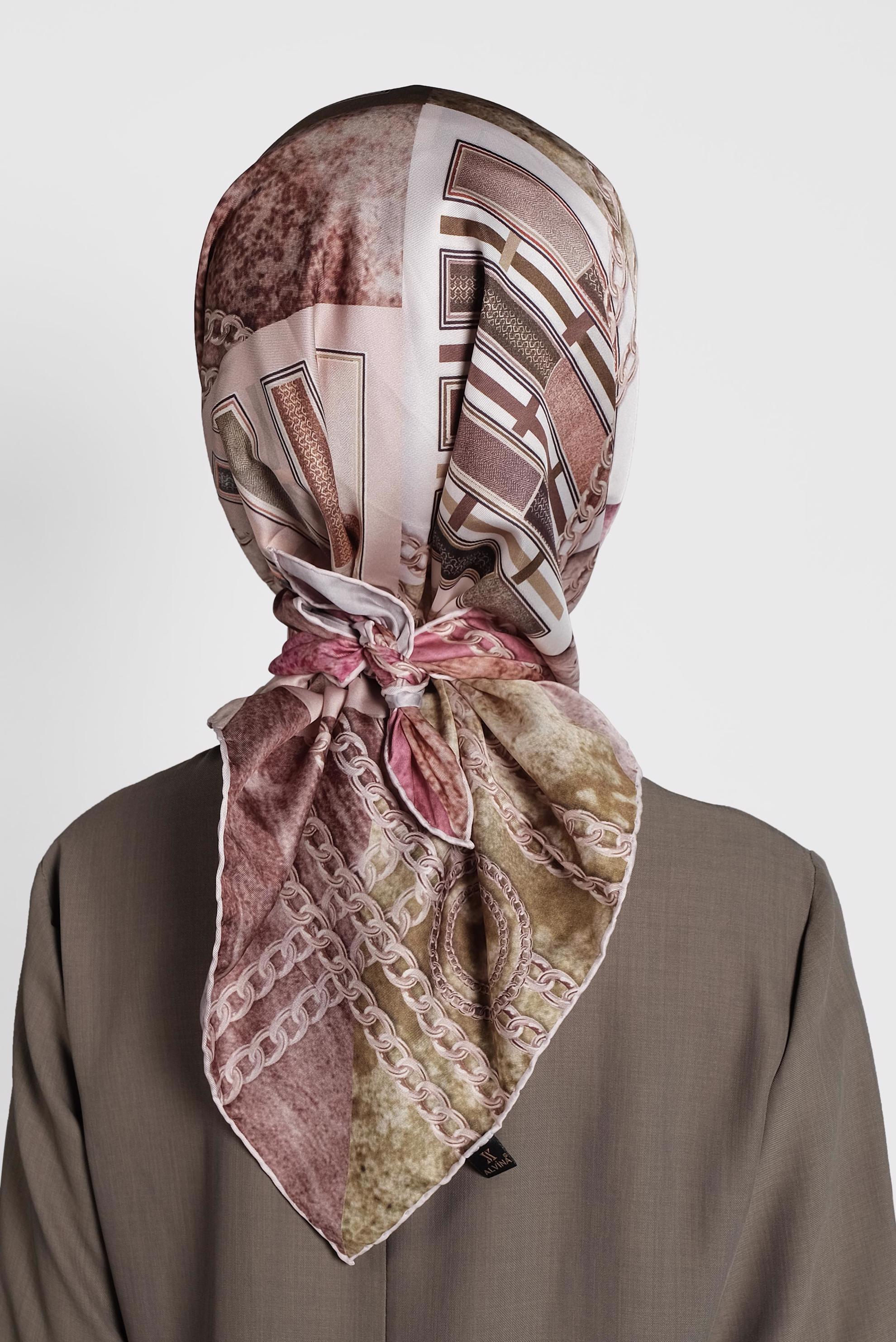 Tesettür giyim BEJ 9991 ALVİNA DİJİTAL EŞARP