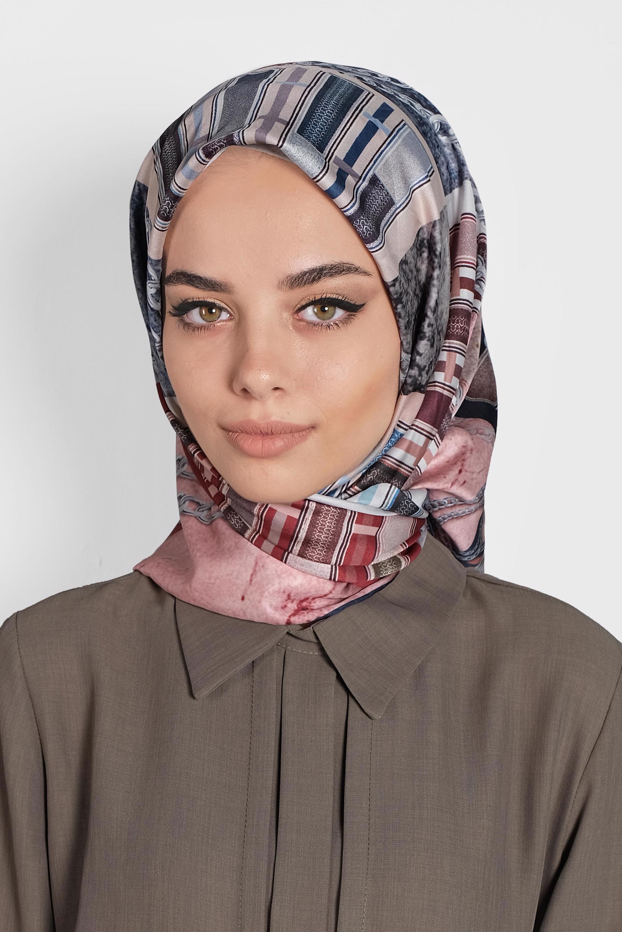 Tesettür giyim LACİVERT 9991 ALVİNA DİJİTAL EŞARP