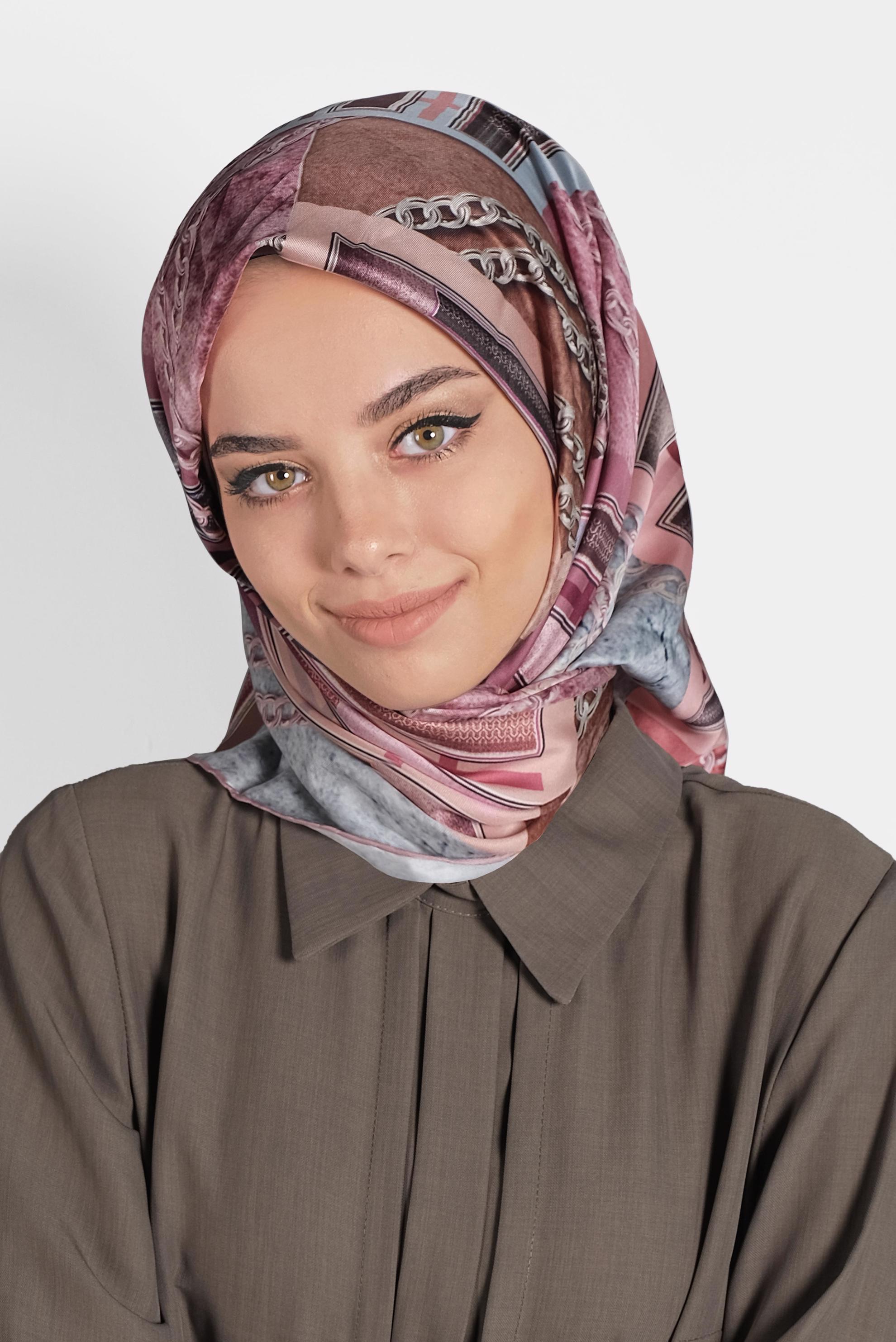Tesettür giyim PUDRA 9991 ALVİNA DİJİTAL EŞARP