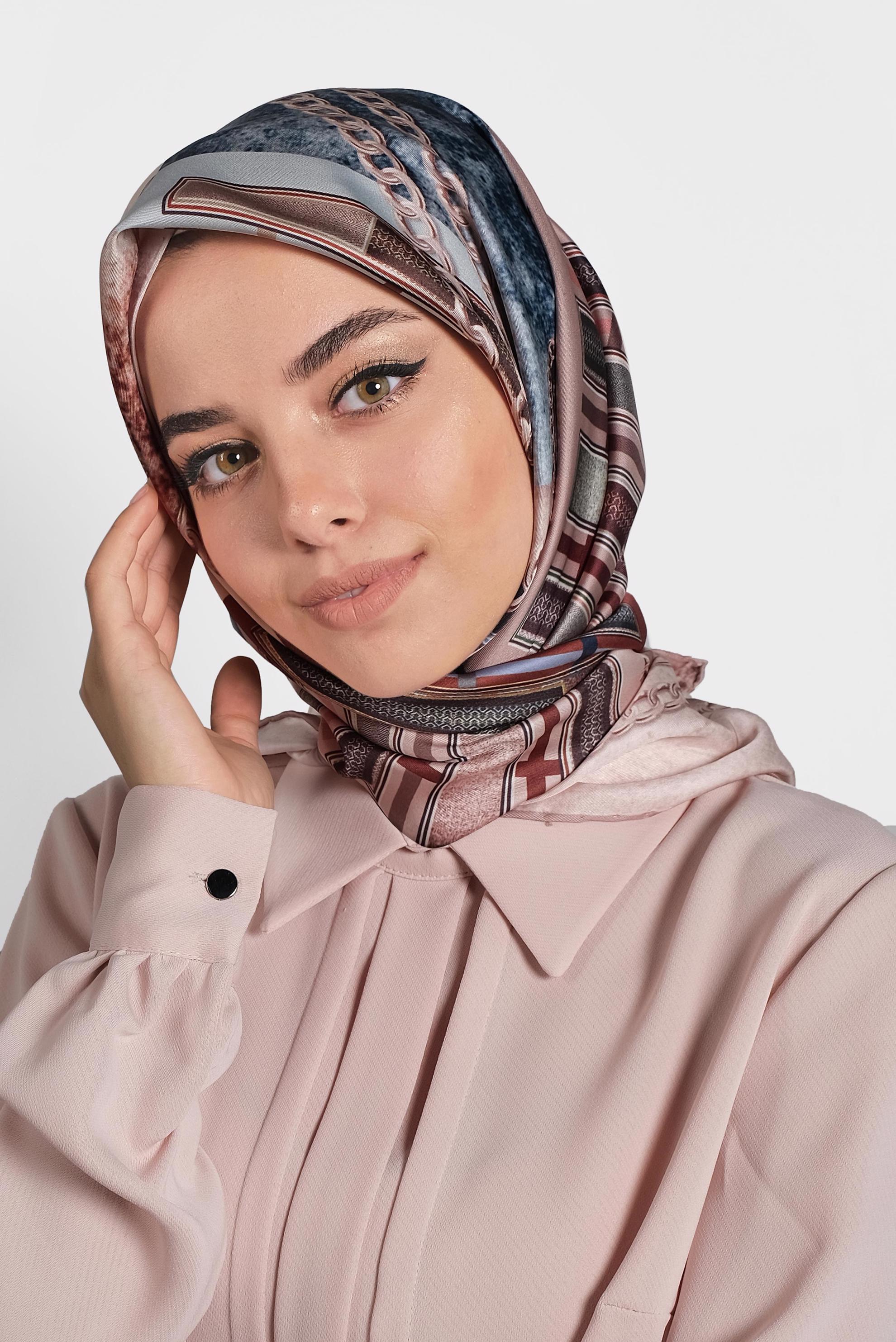 Tesettür giyim VİZON 9991 ALVİNA DİJİTAL EŞARP