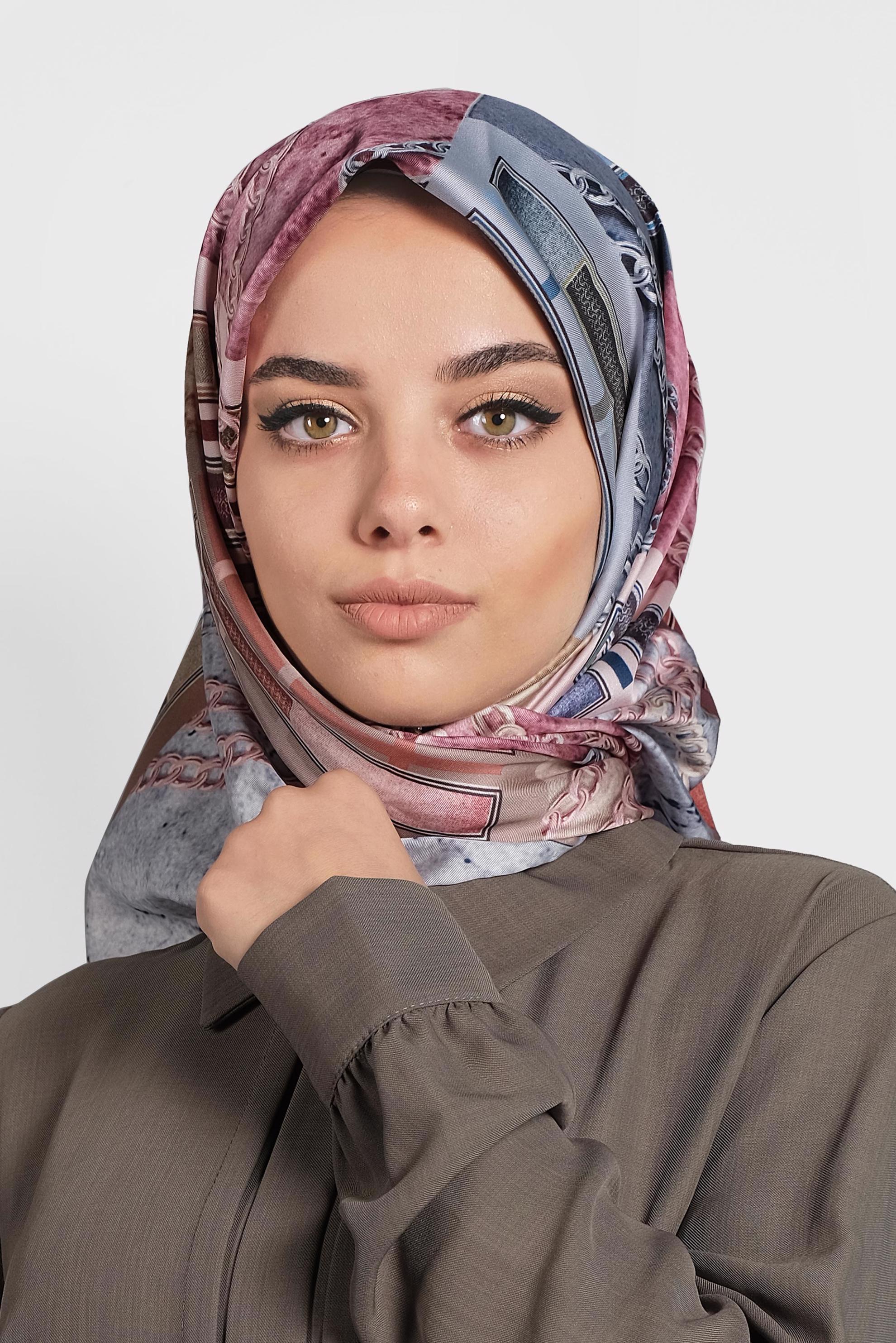 Tesettür giyim MAVİ 9991 ALVİNA DİJİTAL EŞARP