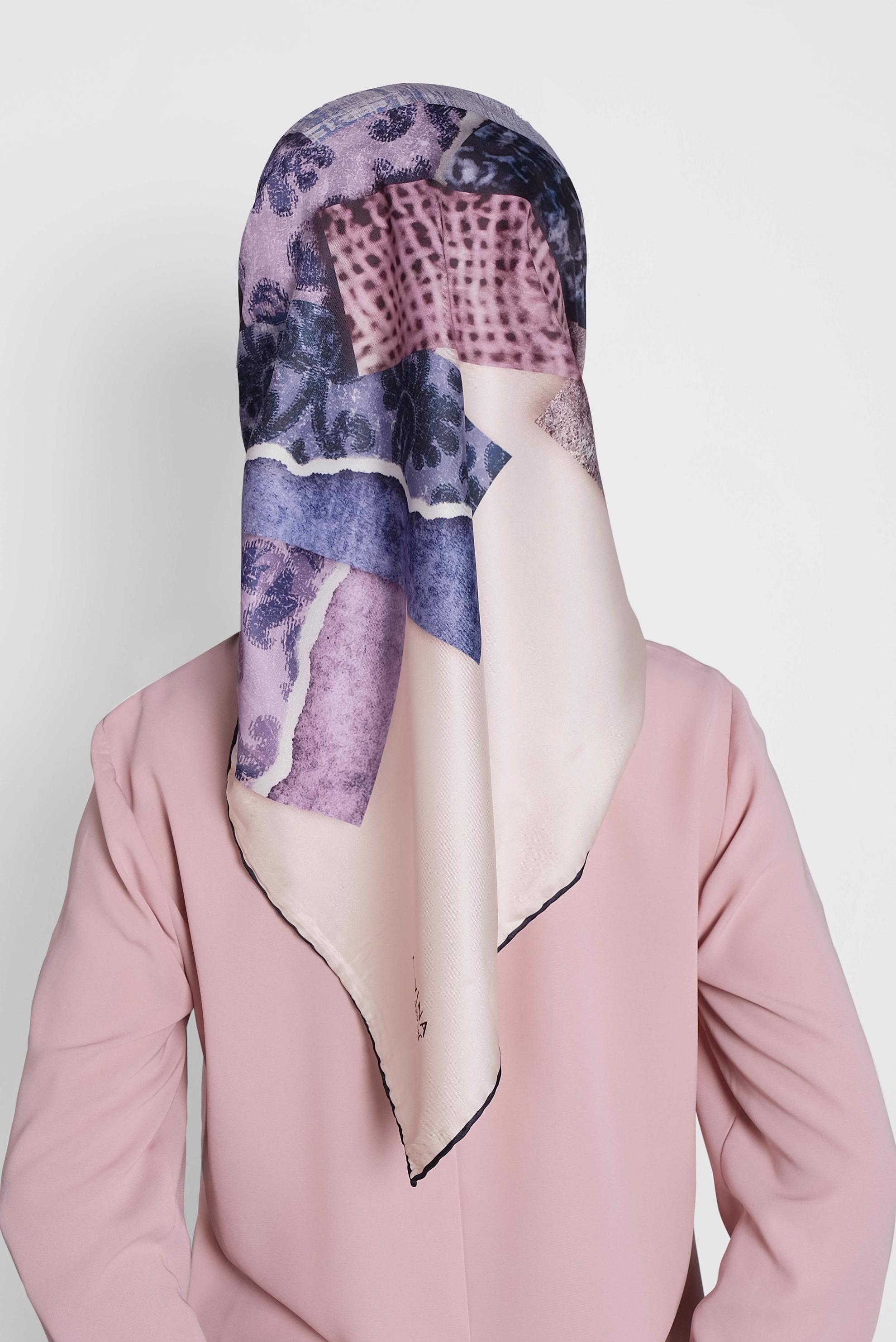 Tesettür giyim LACİVERT 9992 ALVİNA DİJİTAL EŞARP