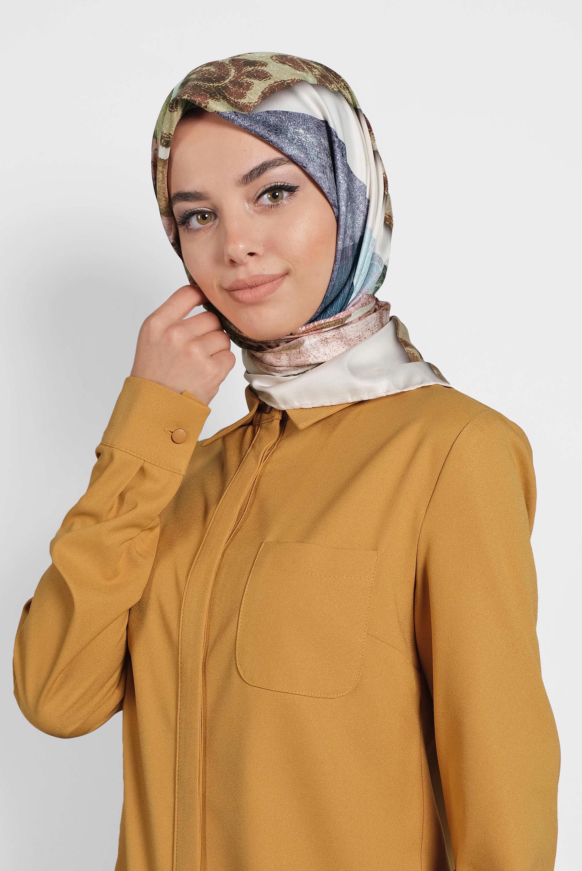 Tesettür giyim PUDRA 9992 ALVİNA DİJİTAL EŞARP