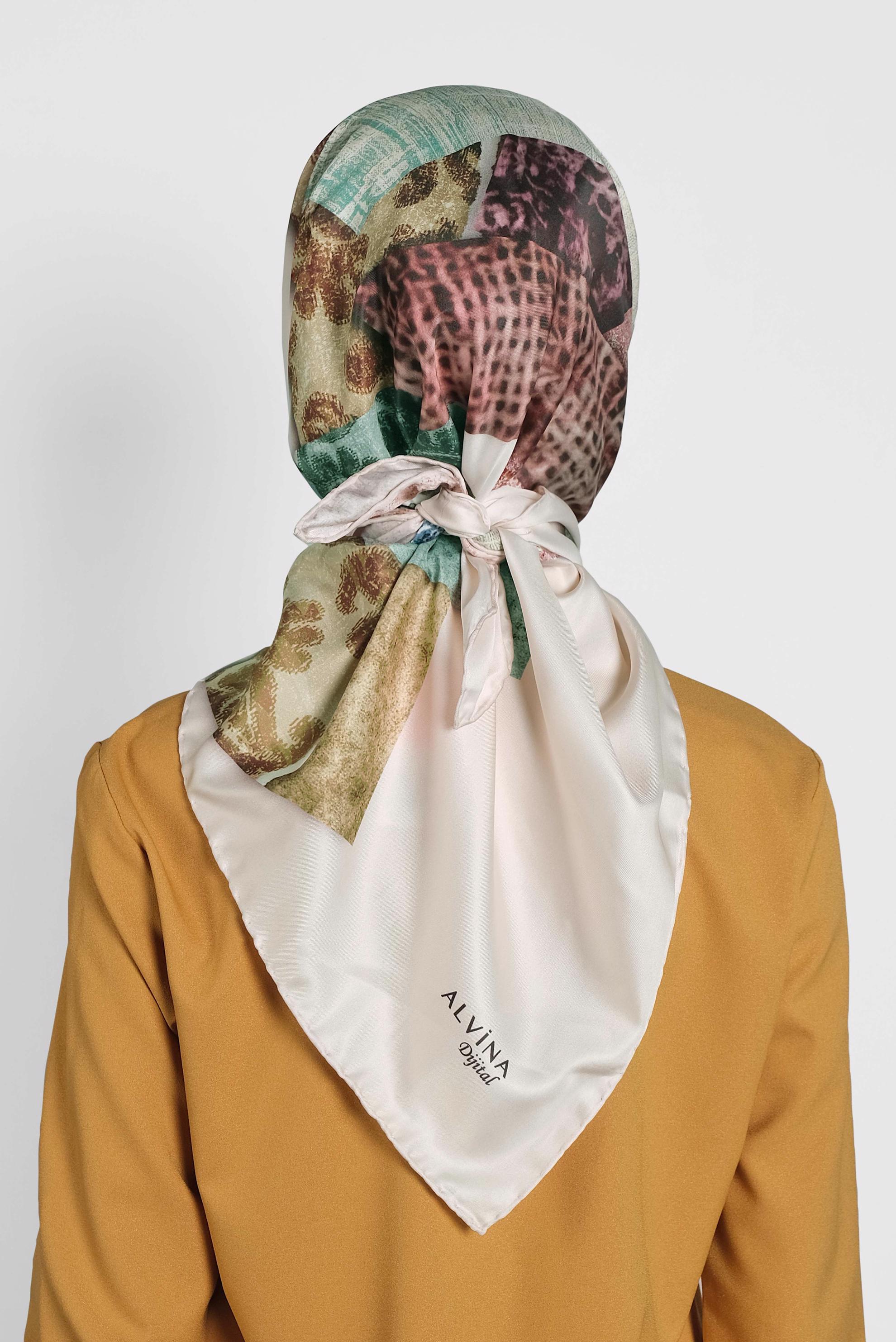 Tesettür giyim PUDRA 9992 ALVİNA DİJİTAL EŞARP