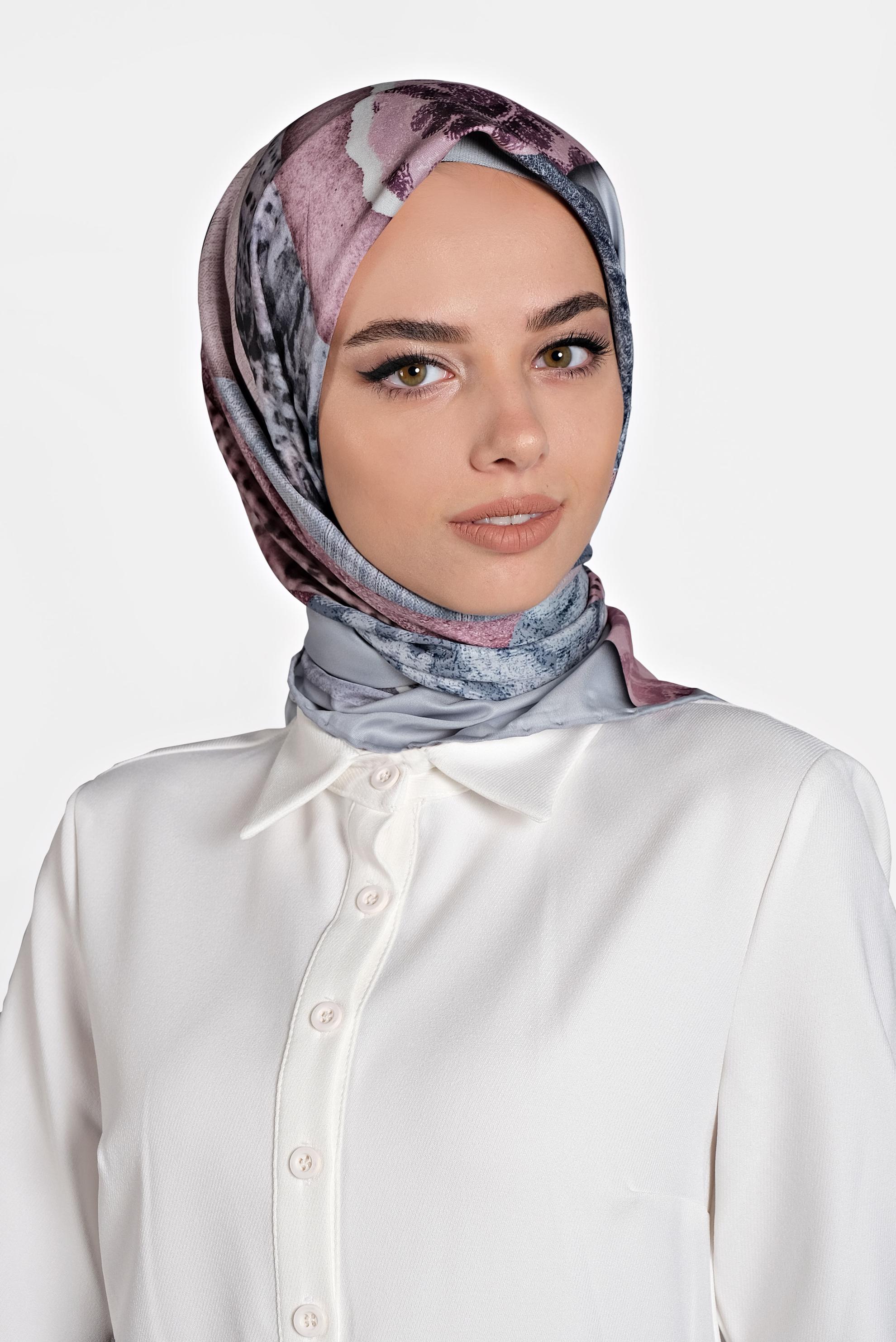 Tesettür giyim MAVİ 9992 ALVİNA DİJİTAL EŞARP