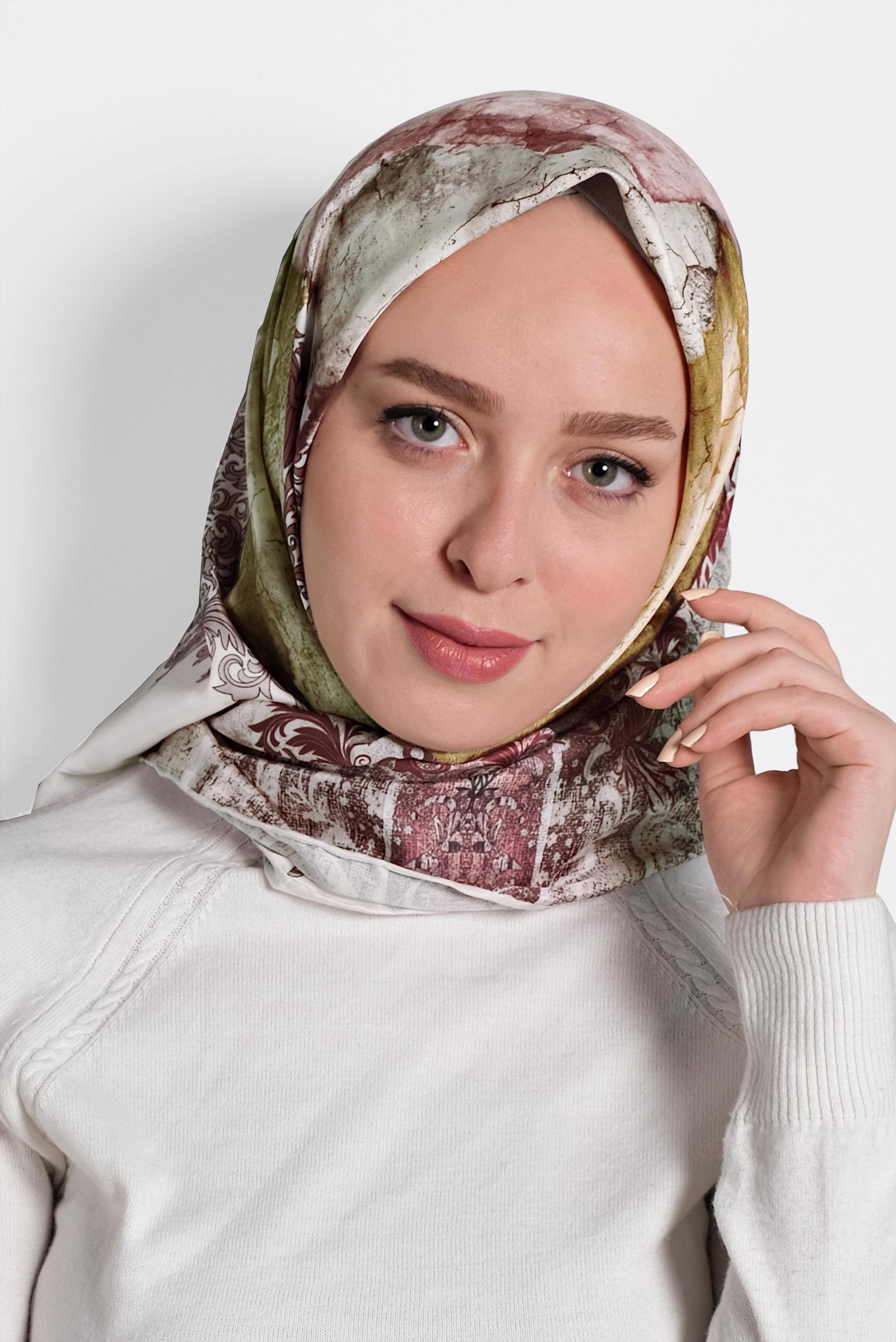 Tesettür giyim BEJ 9993 ALVİNA DİJİTAL EŞARP