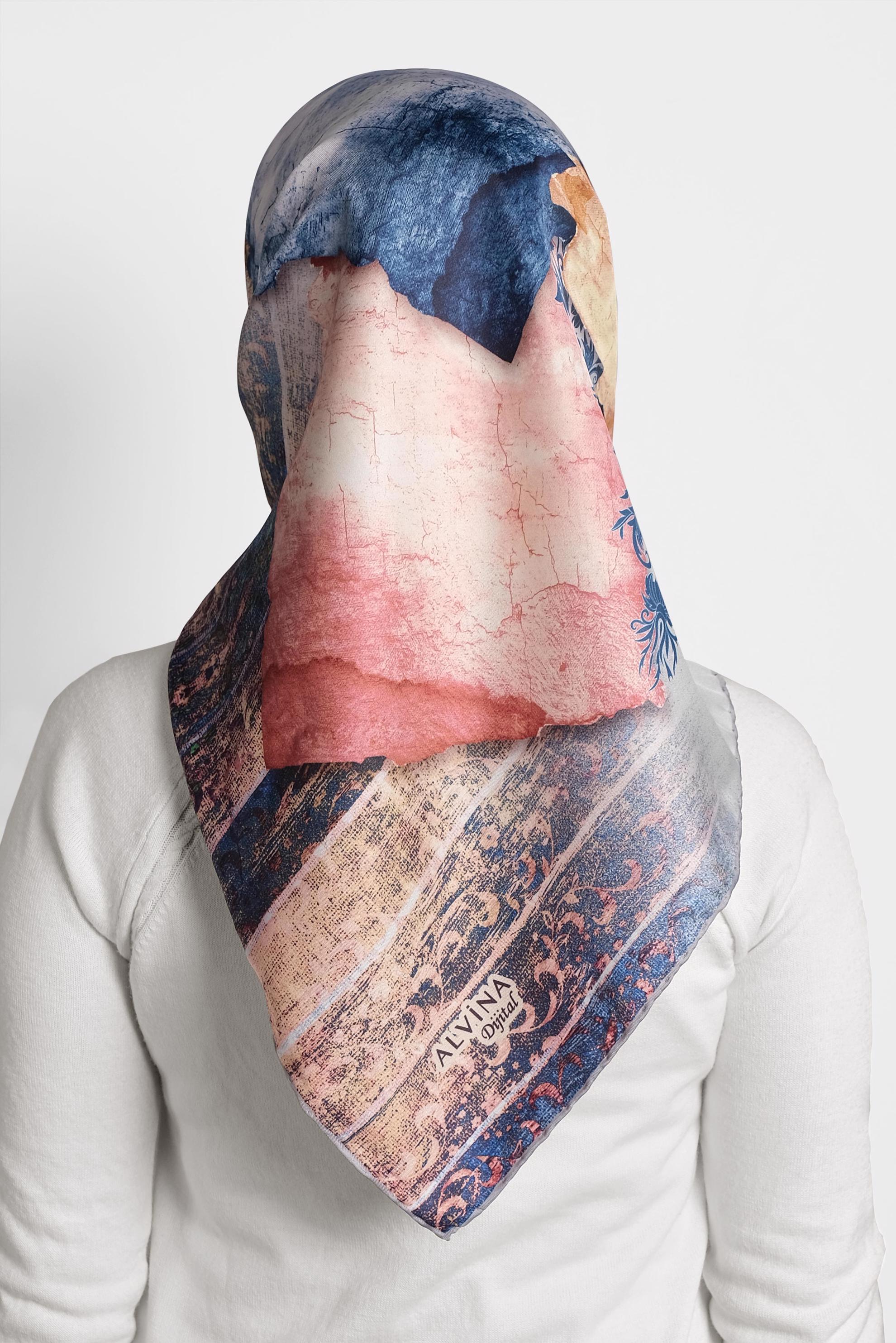 Tesettür giyim GRİ 9993 ALVİNA DİJİTAL EŞARP