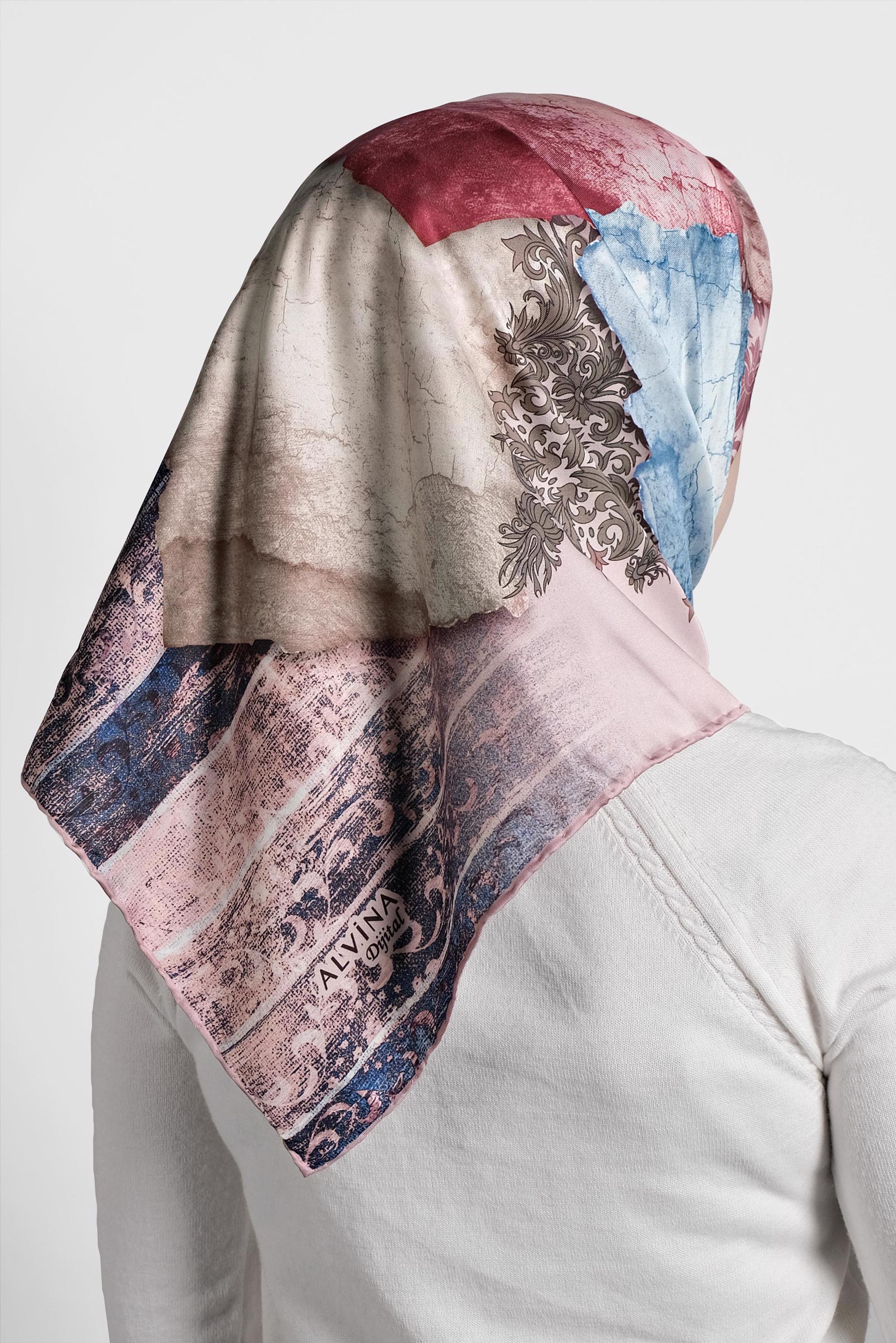 Tesettür giyim PUDRA 9993 ALVİNA DİJİTAL EŞARP