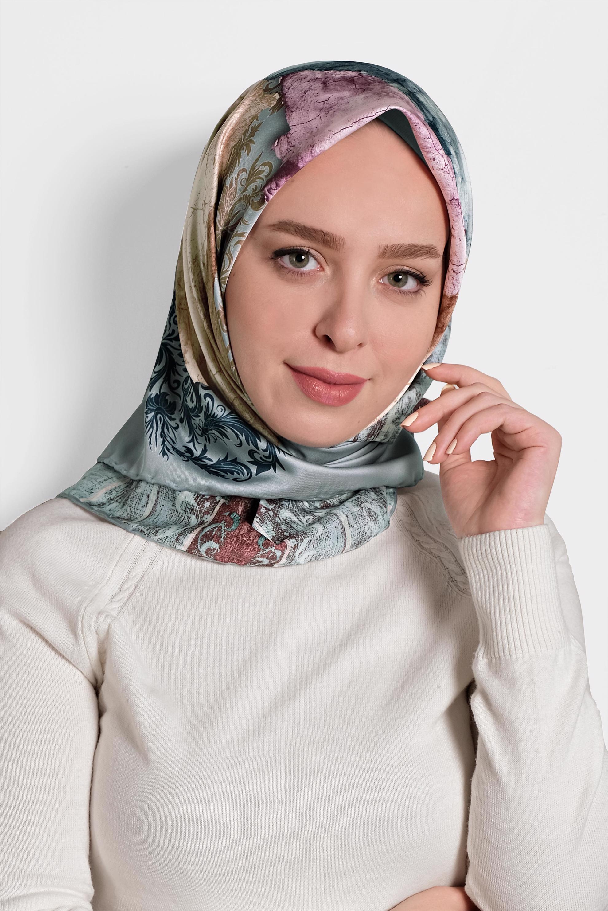 Tesettür giyim MAVİ 9993 ALVİNA DİJİTAL EŞARP