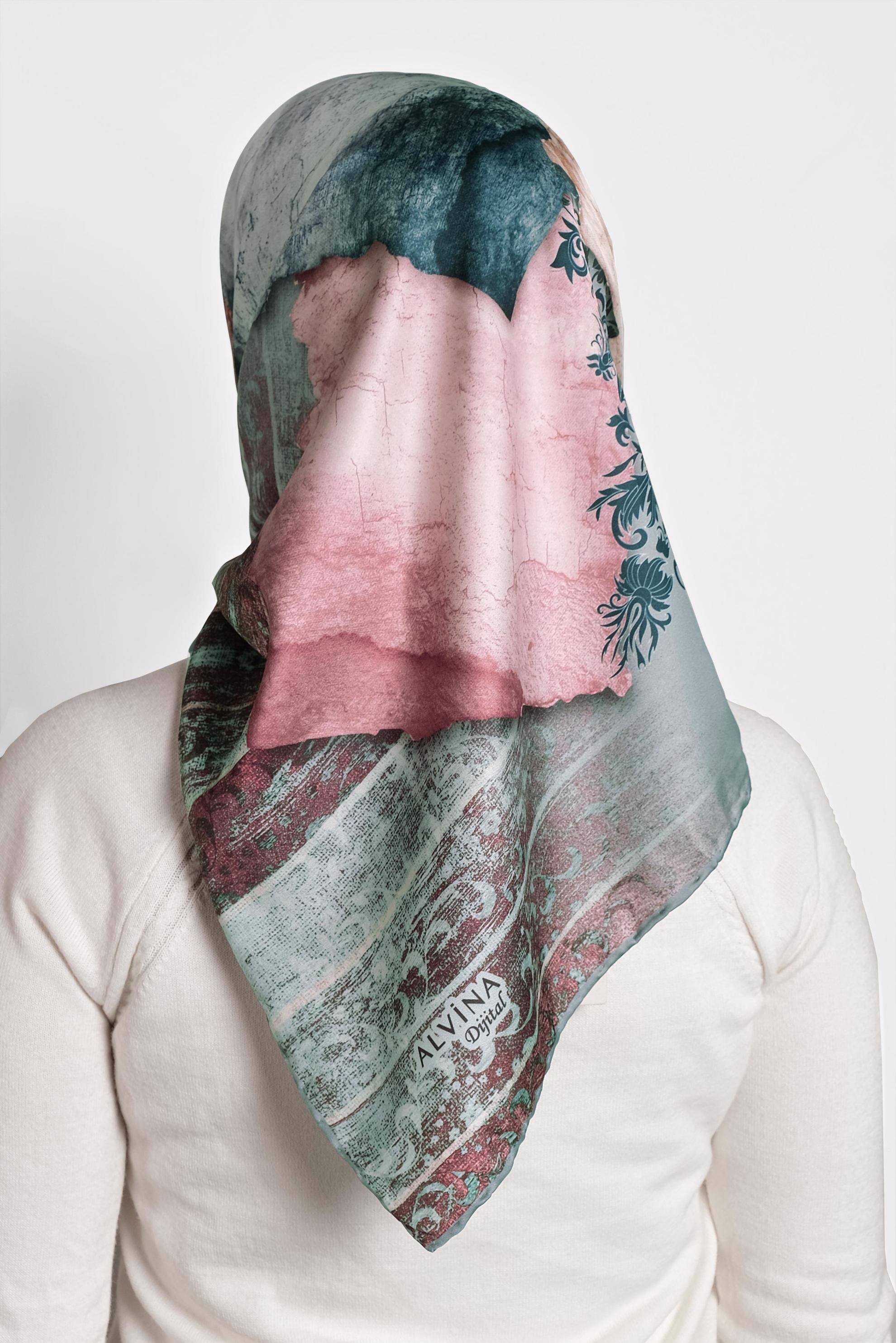 Tesettür giyim MAVİ 9993 ALVİNA DİJİTAL EŞARP