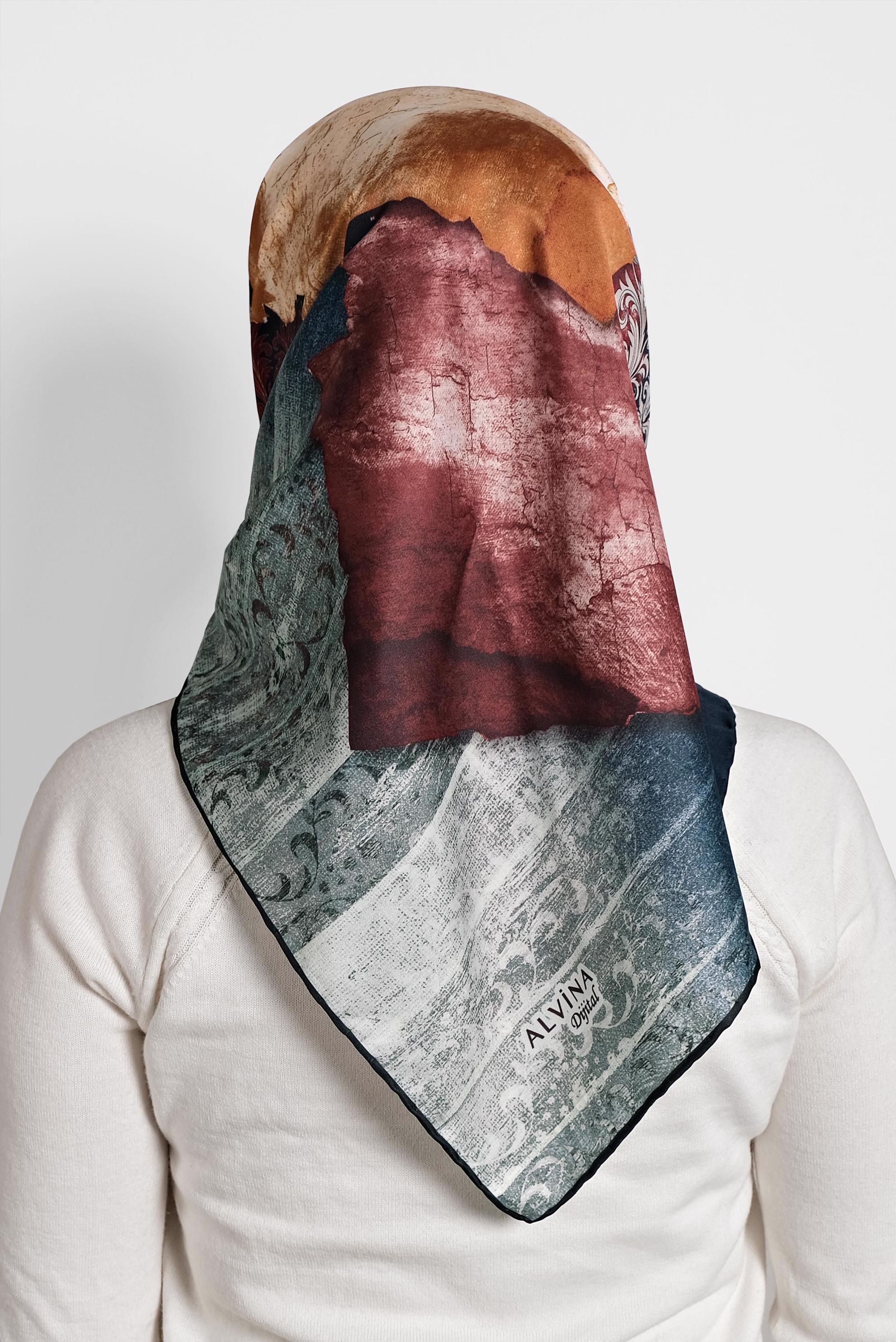 Tesettür giyim LACİVERT 9993 ALVİNA DİJİTAL EŞARP