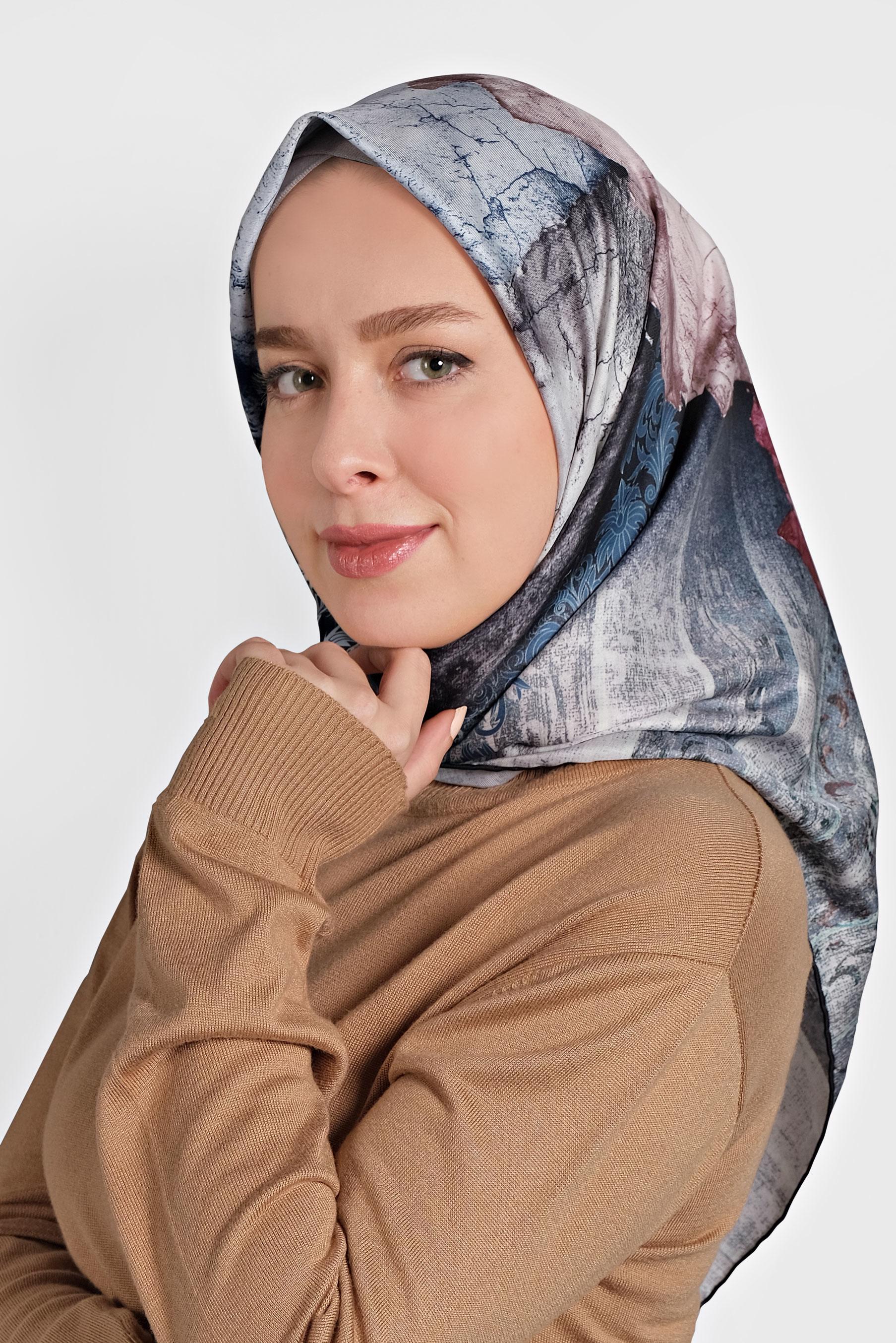 Tesettür giyim LACİVERT 9993 ALVİNA DİJİTAL EŞARP