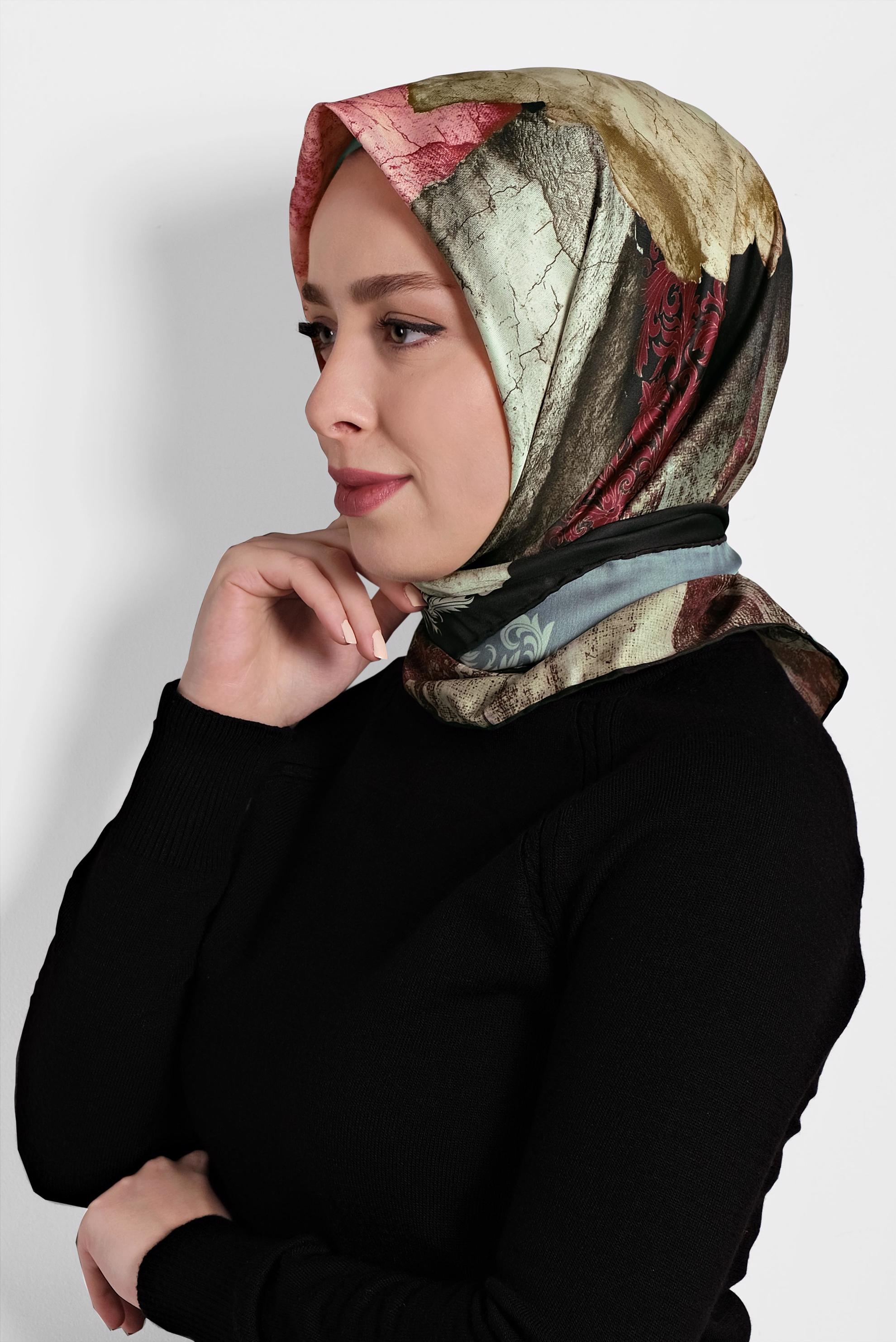 Tesettür giyim SİYAH 9993 ALVİNA DİJİTAL EŞARP