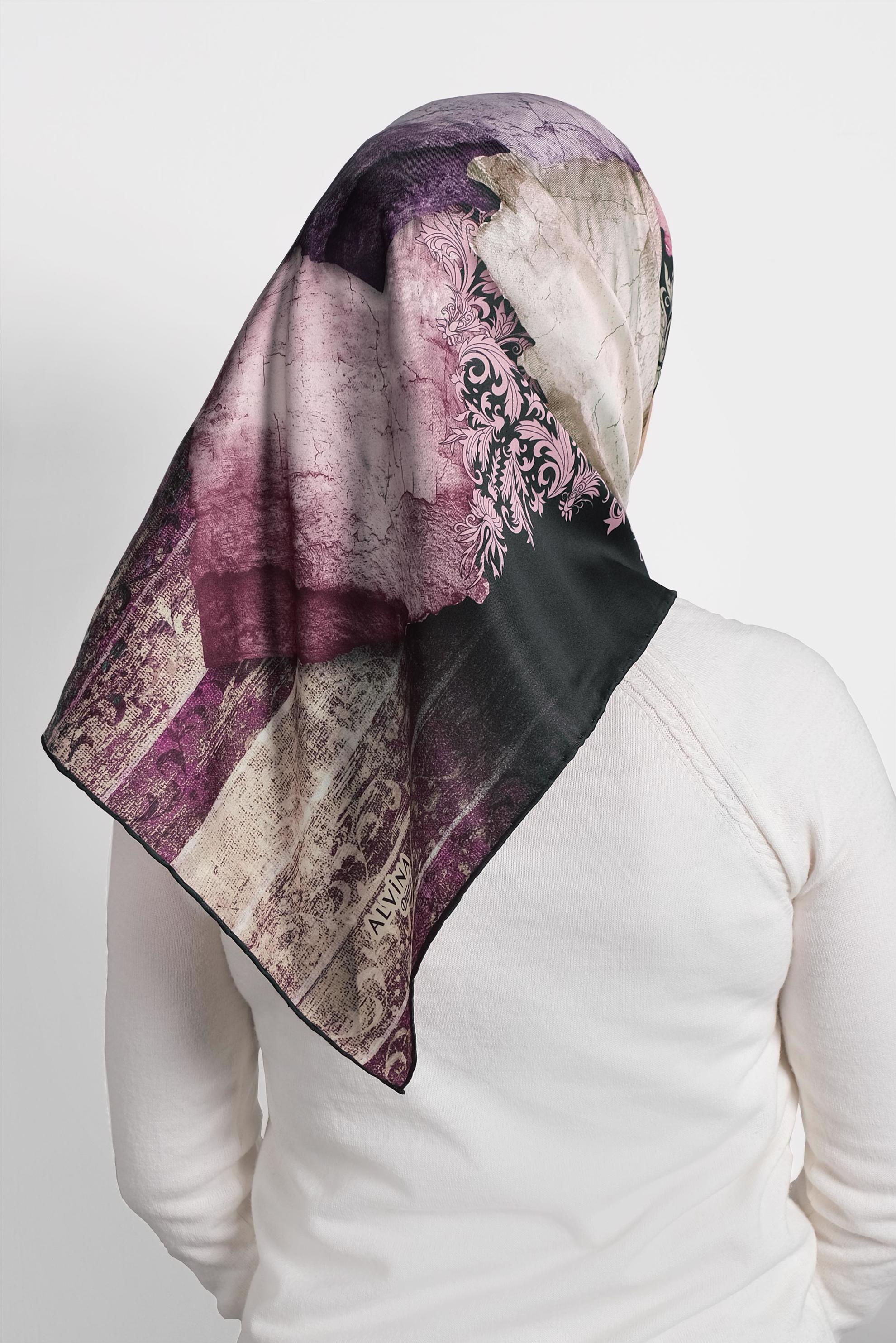 Tesettür giyim SİYAH 9993 ALVİNA DİJİTAL EŞARP