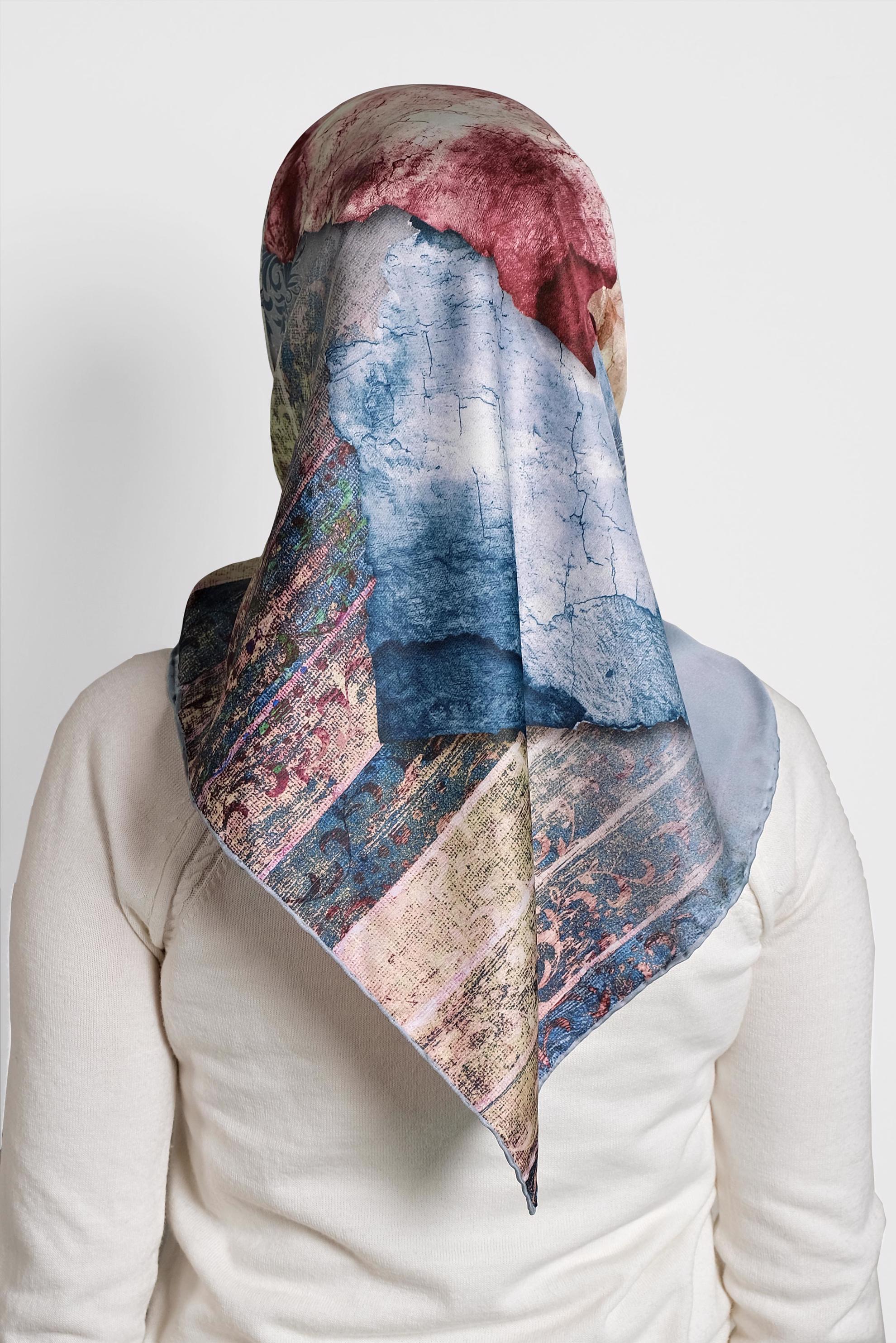 Tesettür giyim MAVİ 9993 ALVİNA DİJİTAL EŞARP