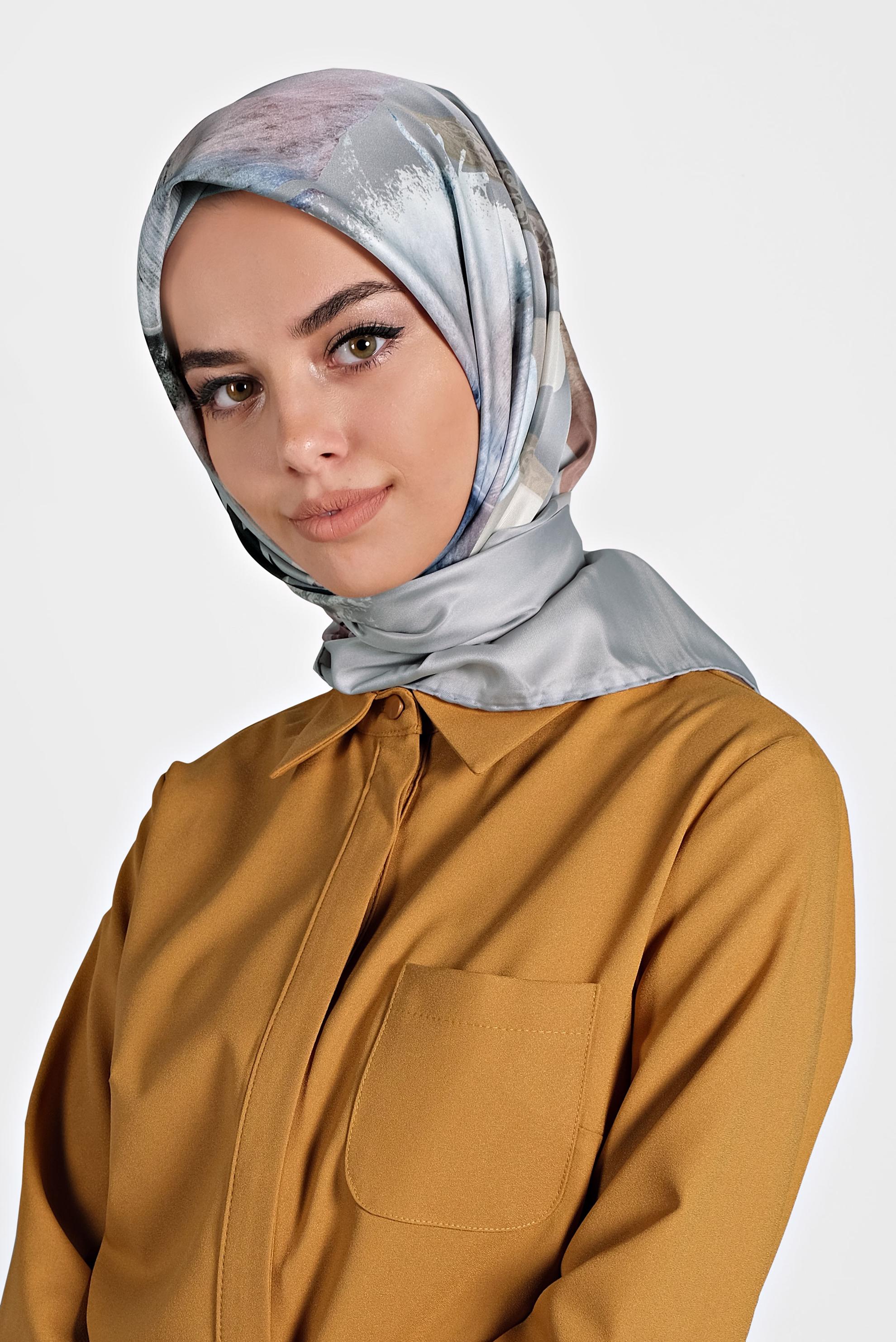 Tesettür giyim GÜMÜŞ 9994 ALVİNA DİJİTAL EŞARP