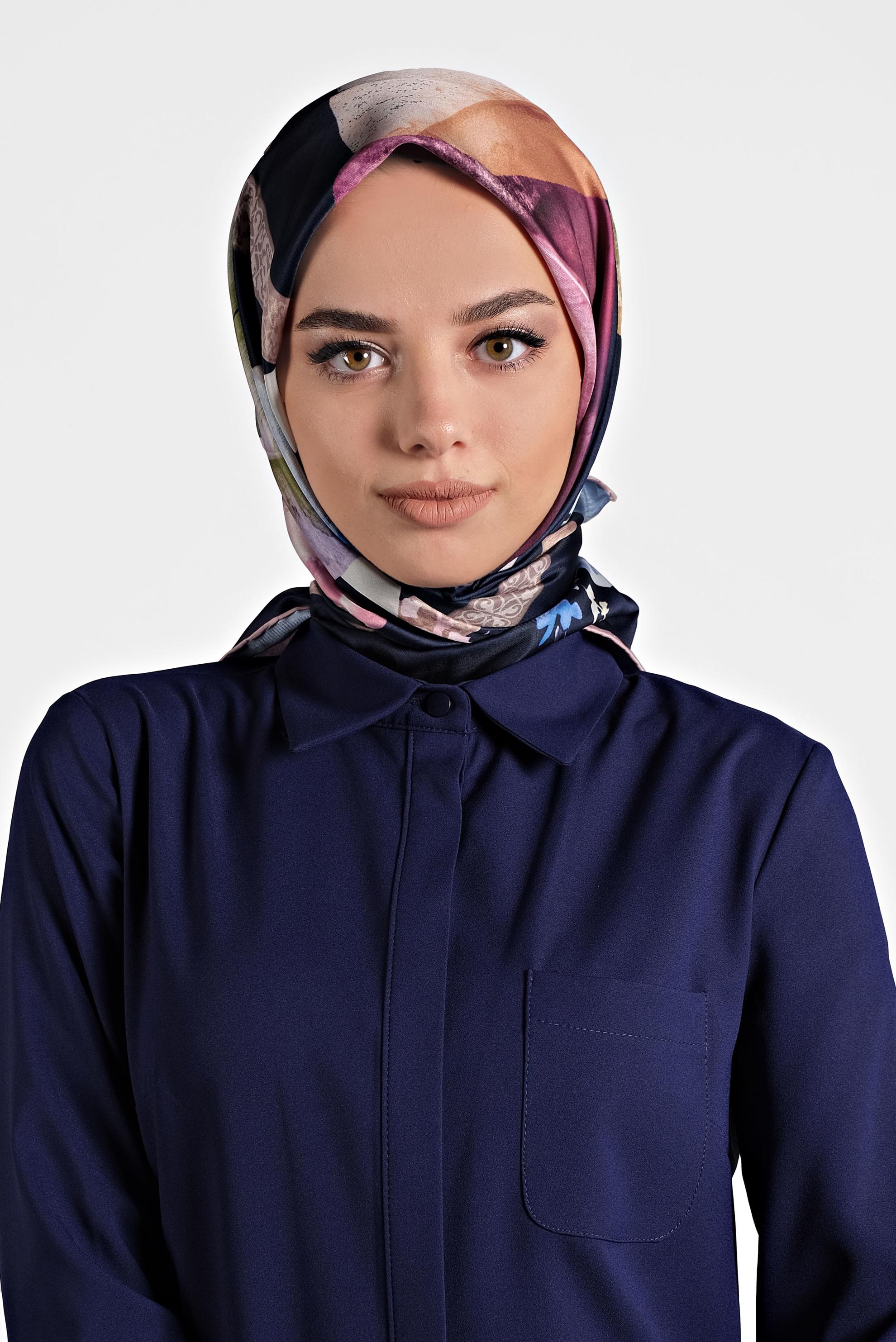 Tesettür giyim LACİVERT 9994 ALVİNA DİJİTAL EŞARP